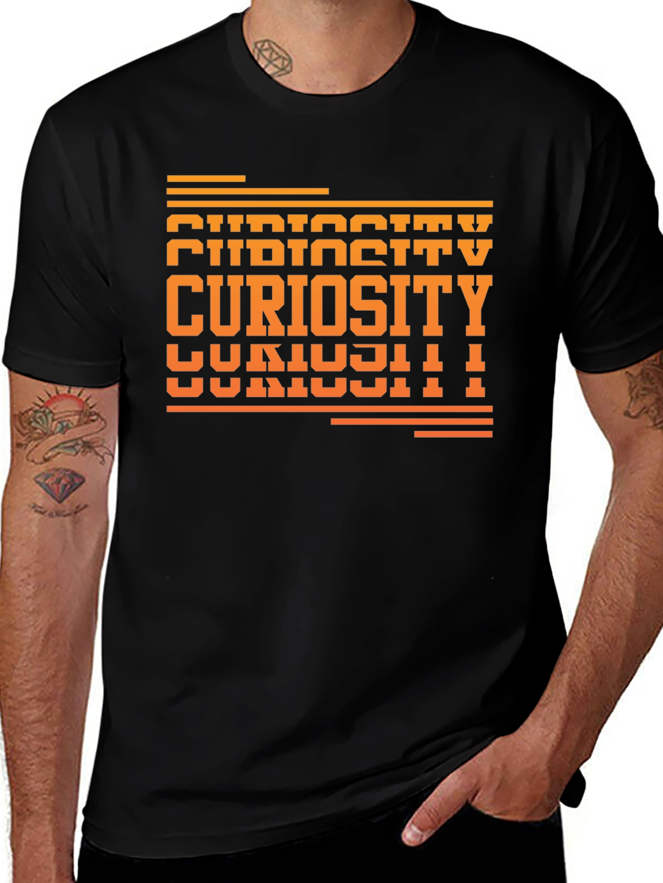 Curiosity Graphic Tee - Unisex Black T-Shirt