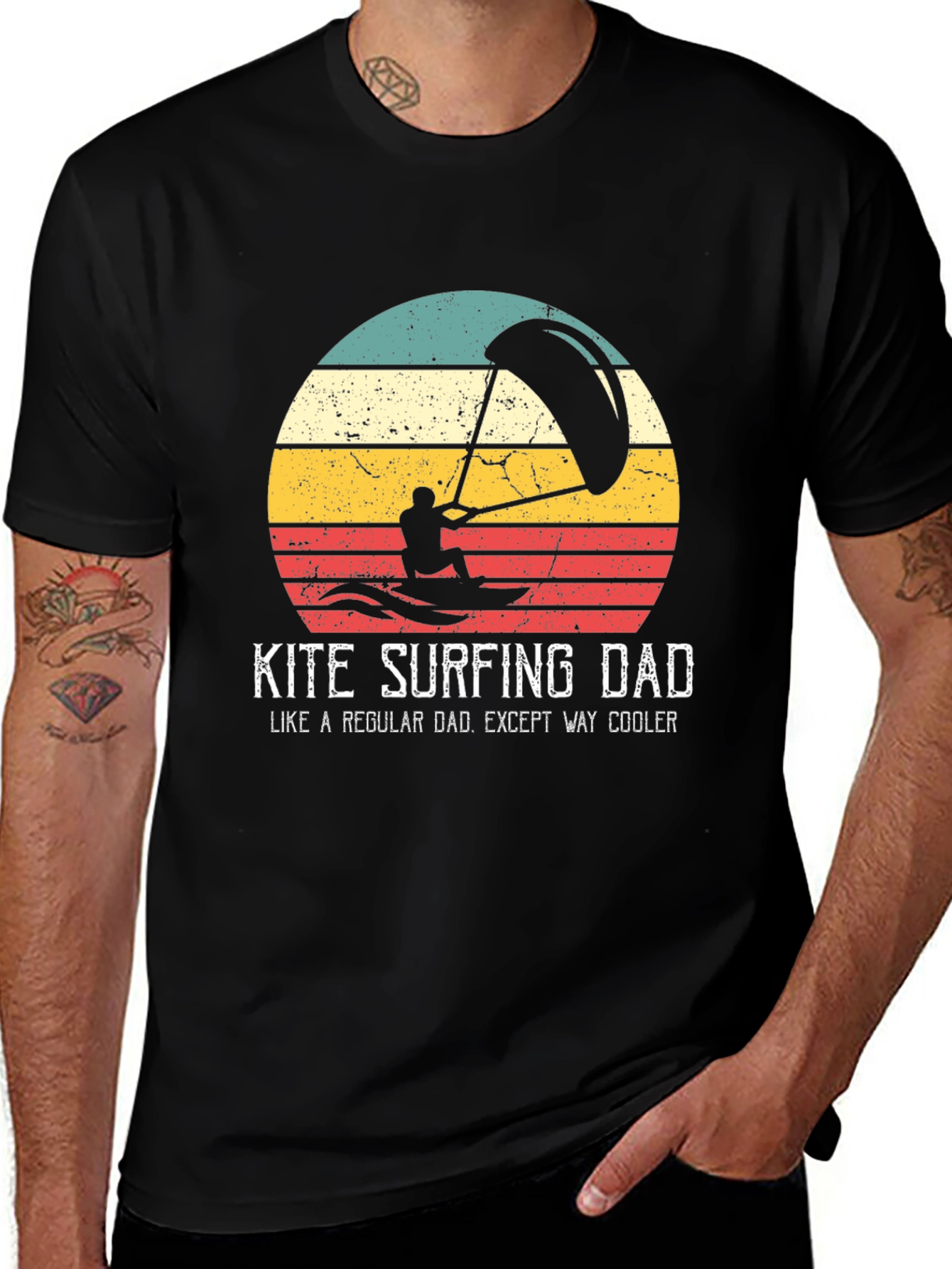 Kite Surfing Dad T-Shirt - Cool Dad Tee