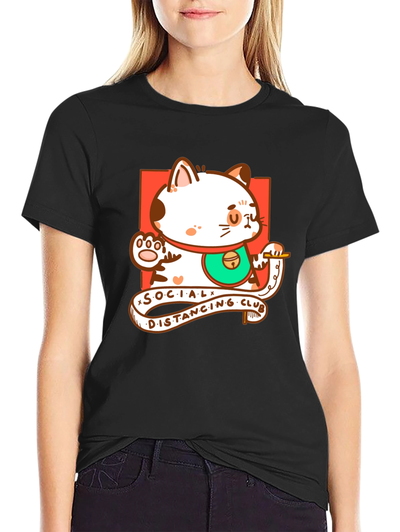 Social Distancing Club Cat T-Shirt