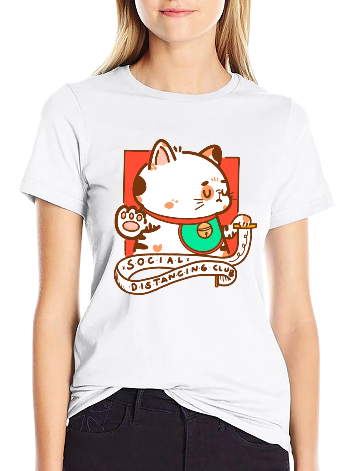 Social Distancing Club Cat T-Shirt