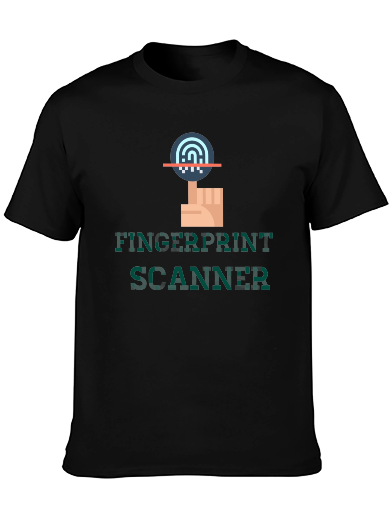 Fingerprint Scanner Graphic Tee - Modern Tech Style