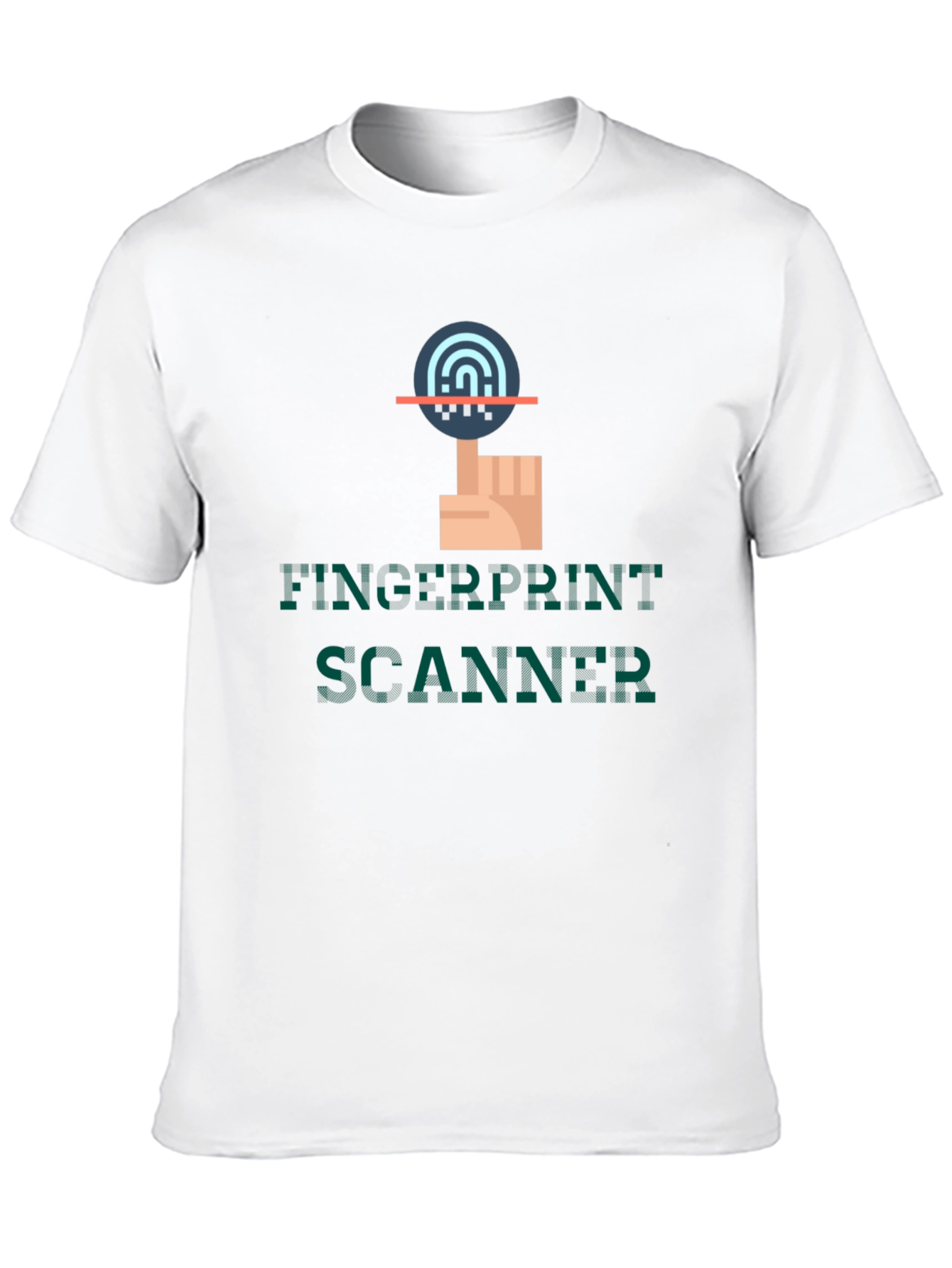 Fingerprint Scanner Graphic Tee - Modern Tech Style
