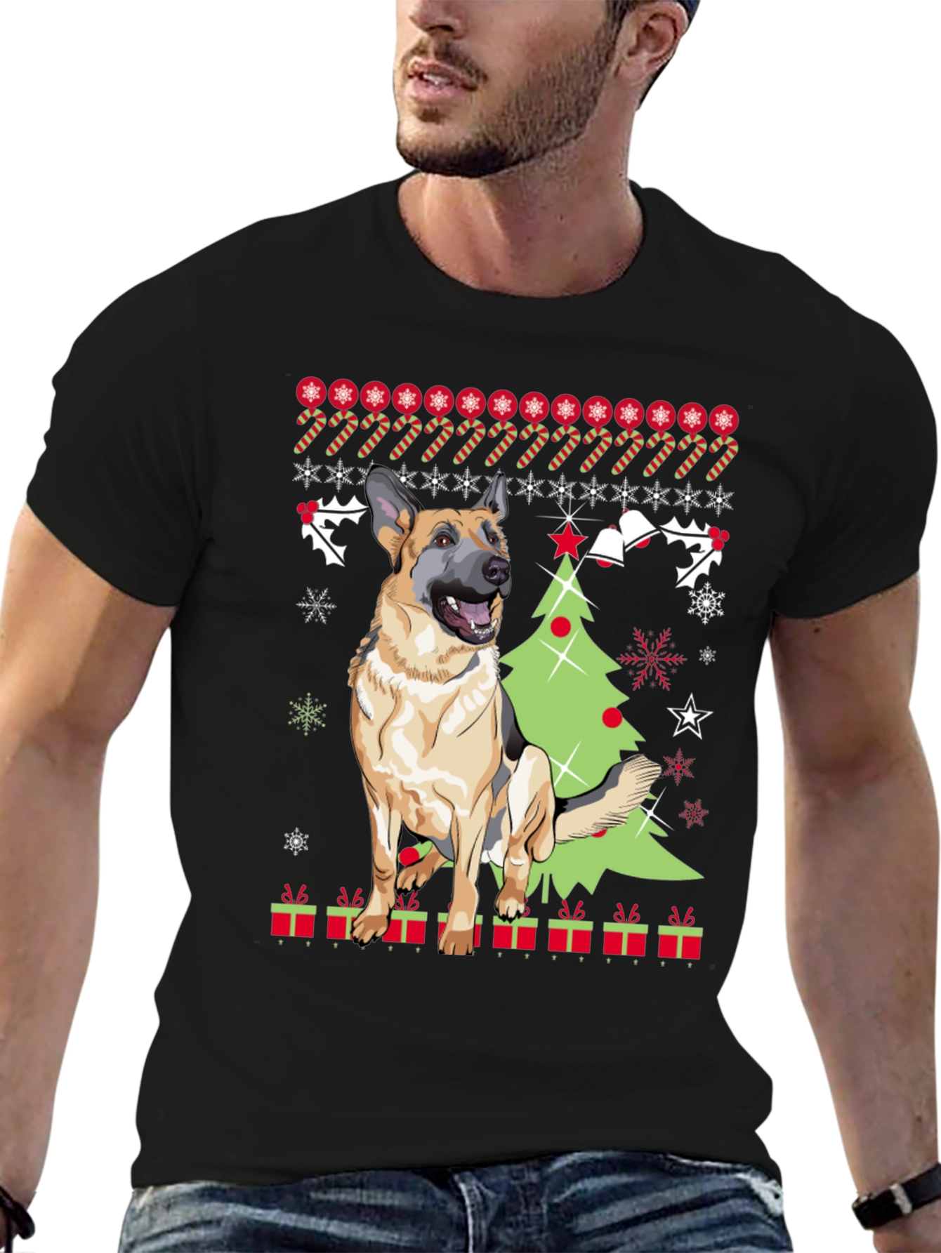 German Shepherd Christmas T-Shirt
