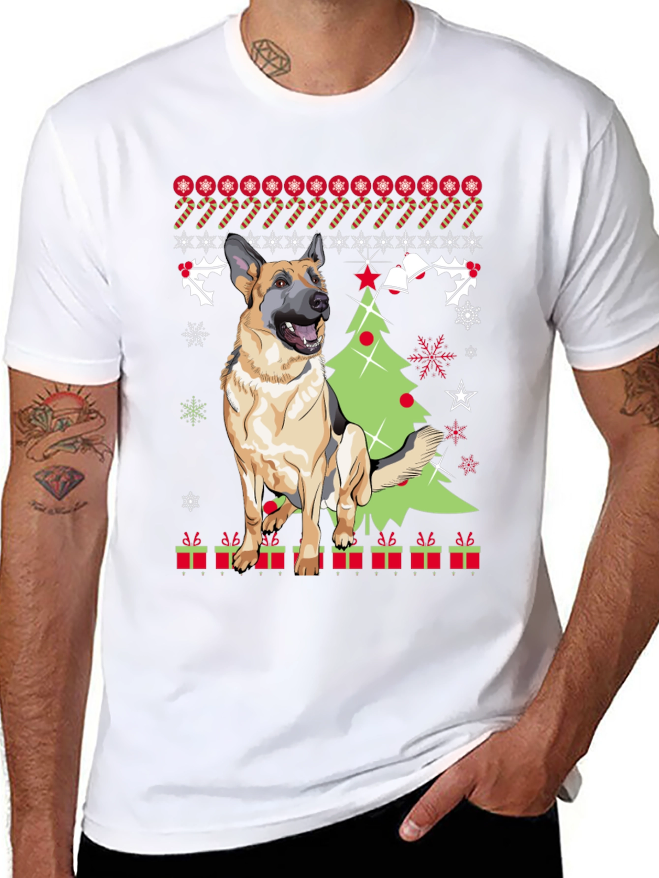 German Shepherd Christmas T-Shirt