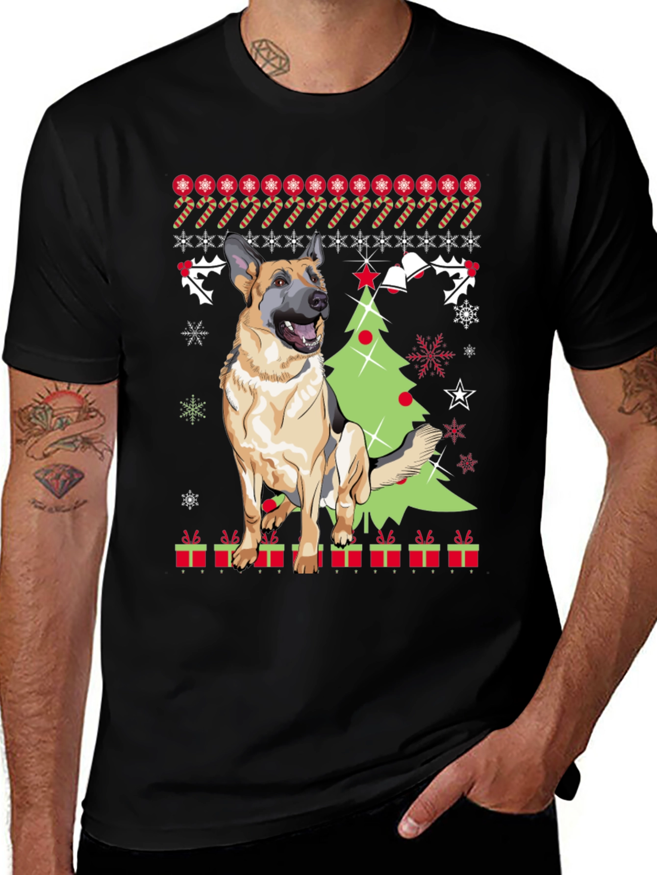 German Shepherd Christmas T-Shirt