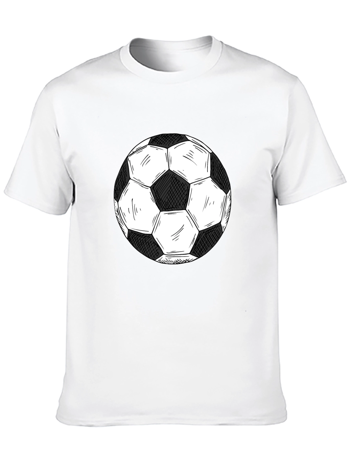 Soccer Ball Graphic Tee - Black Cotton T-Shirt
