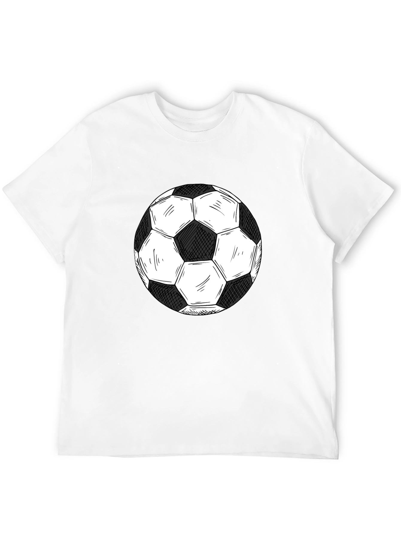 Soccer Ball Graphic Tee - Black Cotton T-Shirt