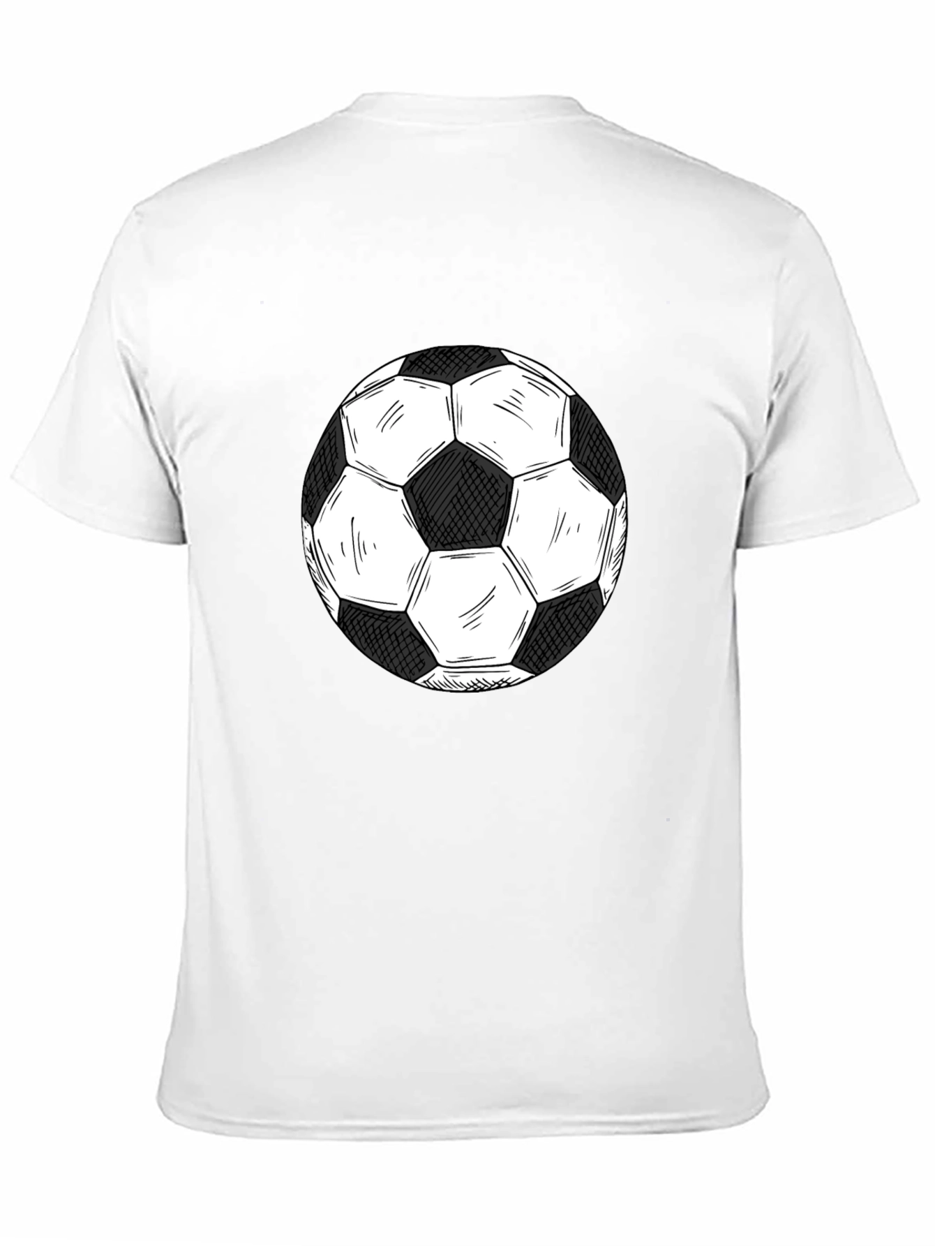 Soccer Ball Graphic Tee - Black Cotton T-Shirt
