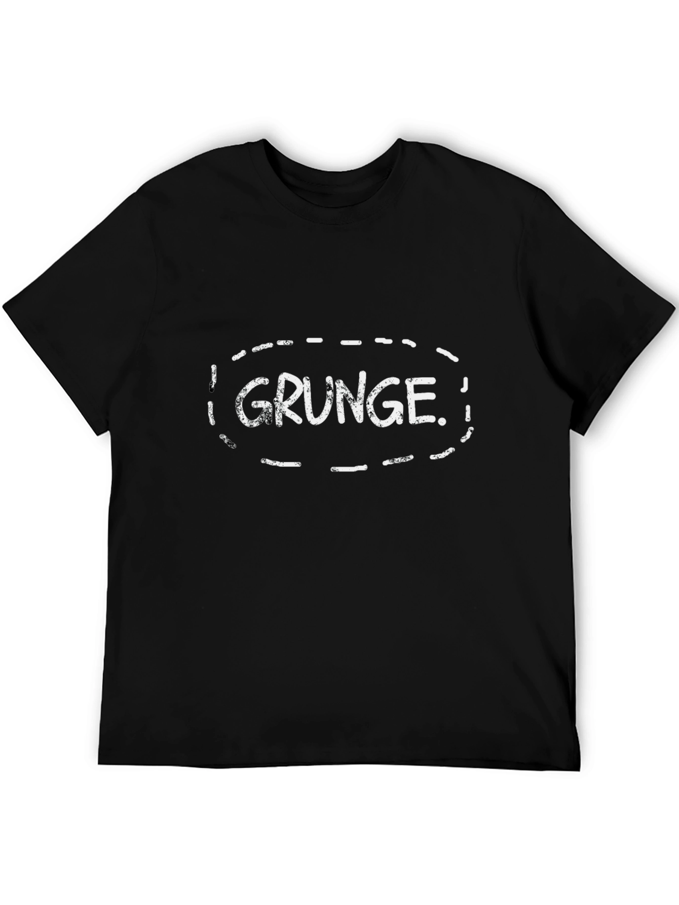Grunge Graphic Tee - Black Cotton T-Shirt