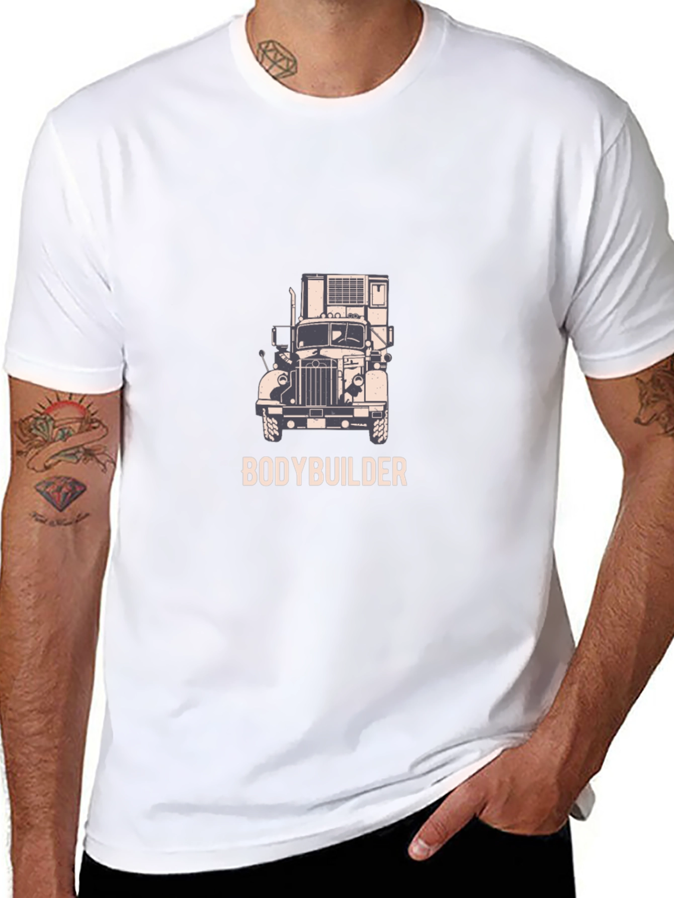 Bodybuilder Truck Graphic Tee - Black
