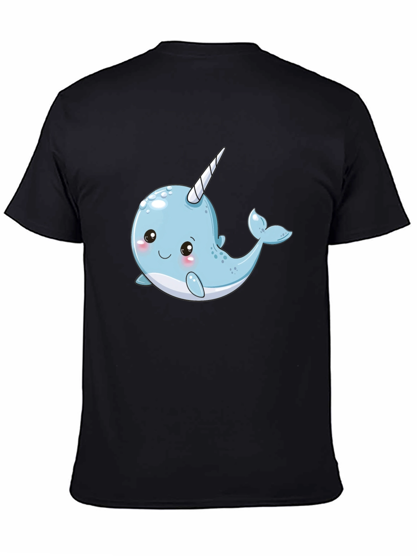 Cute Narwhal Graphic Black T-Shirt