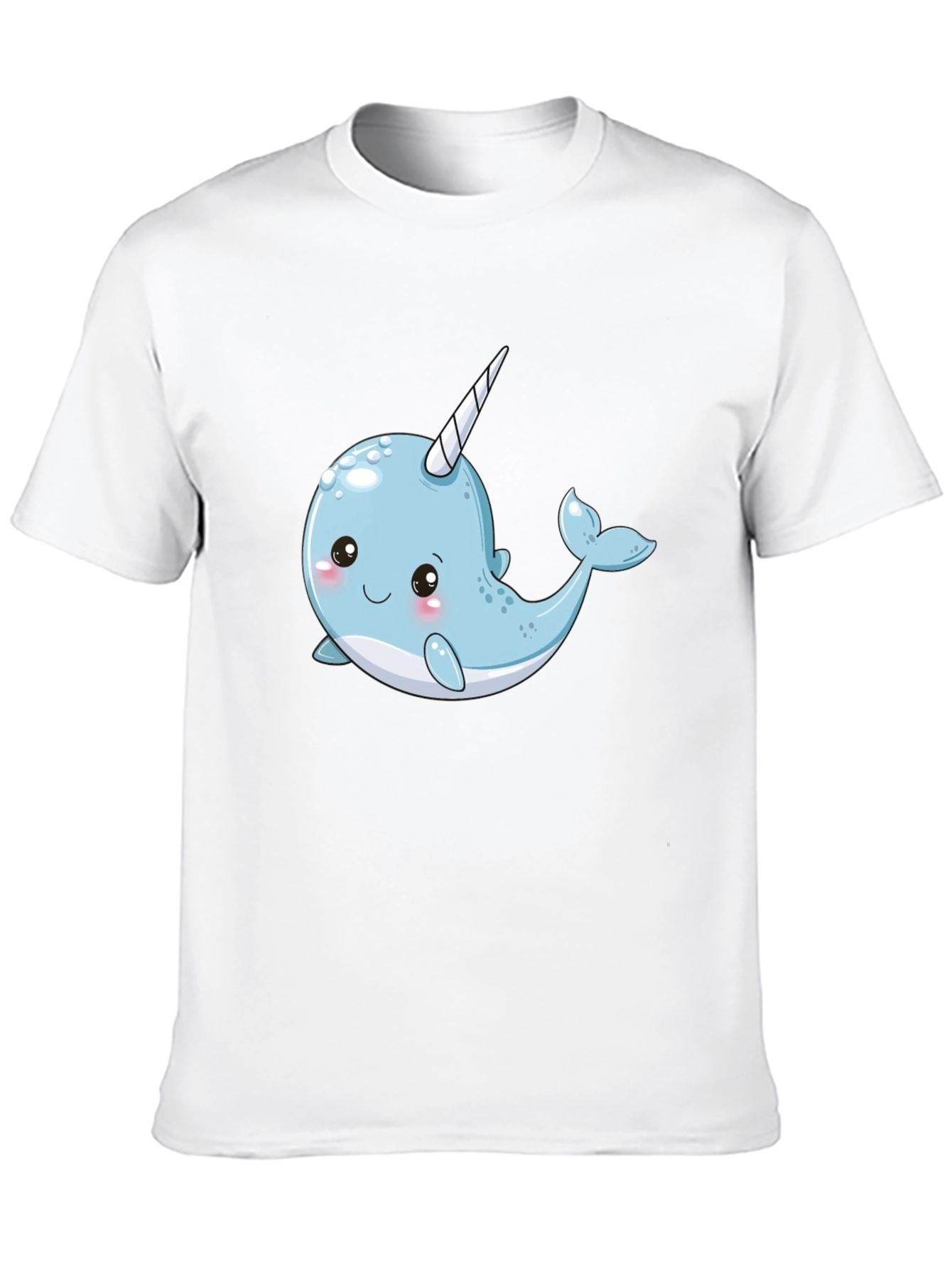 Cute Narwhal Graphic Black T-Shirt
