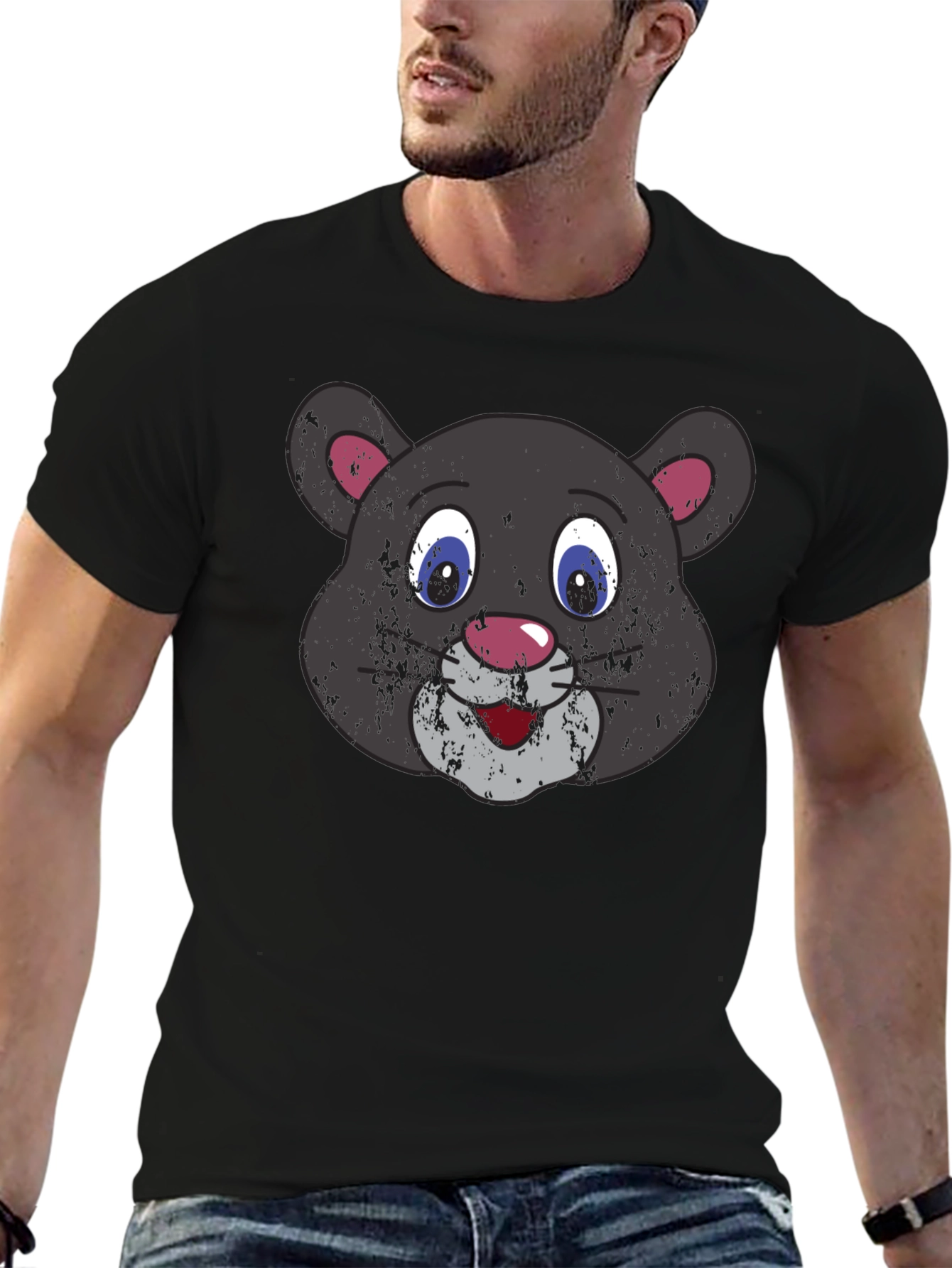 Cartoon Panther Graphic T-Shirt