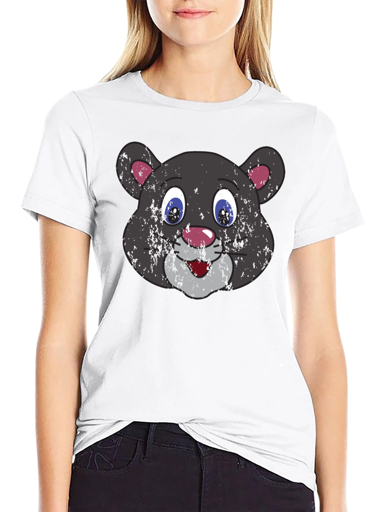 Cartoon Panther Graphic T-Shirt