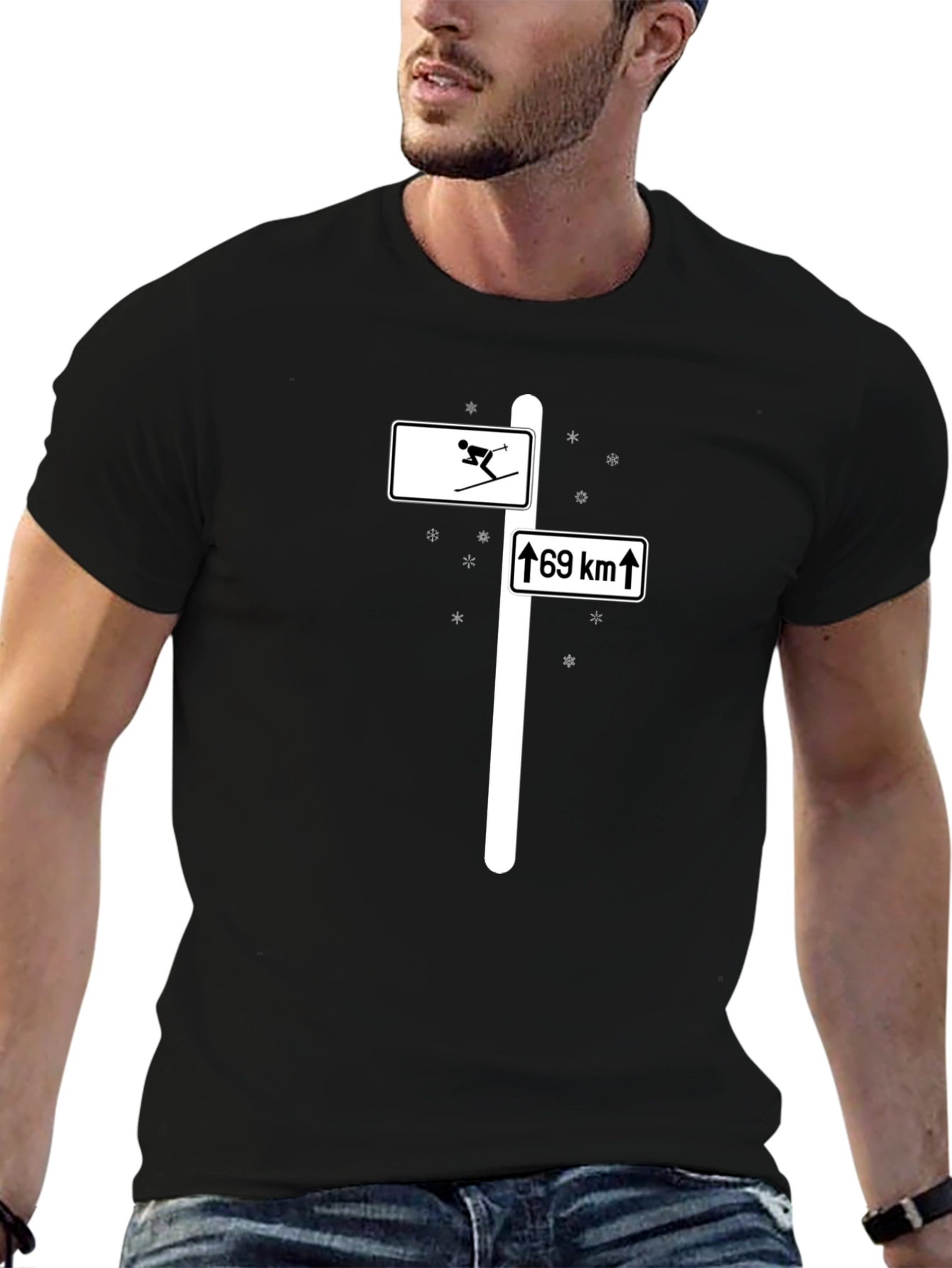Ski Direction Funny Novelty T-Shirt