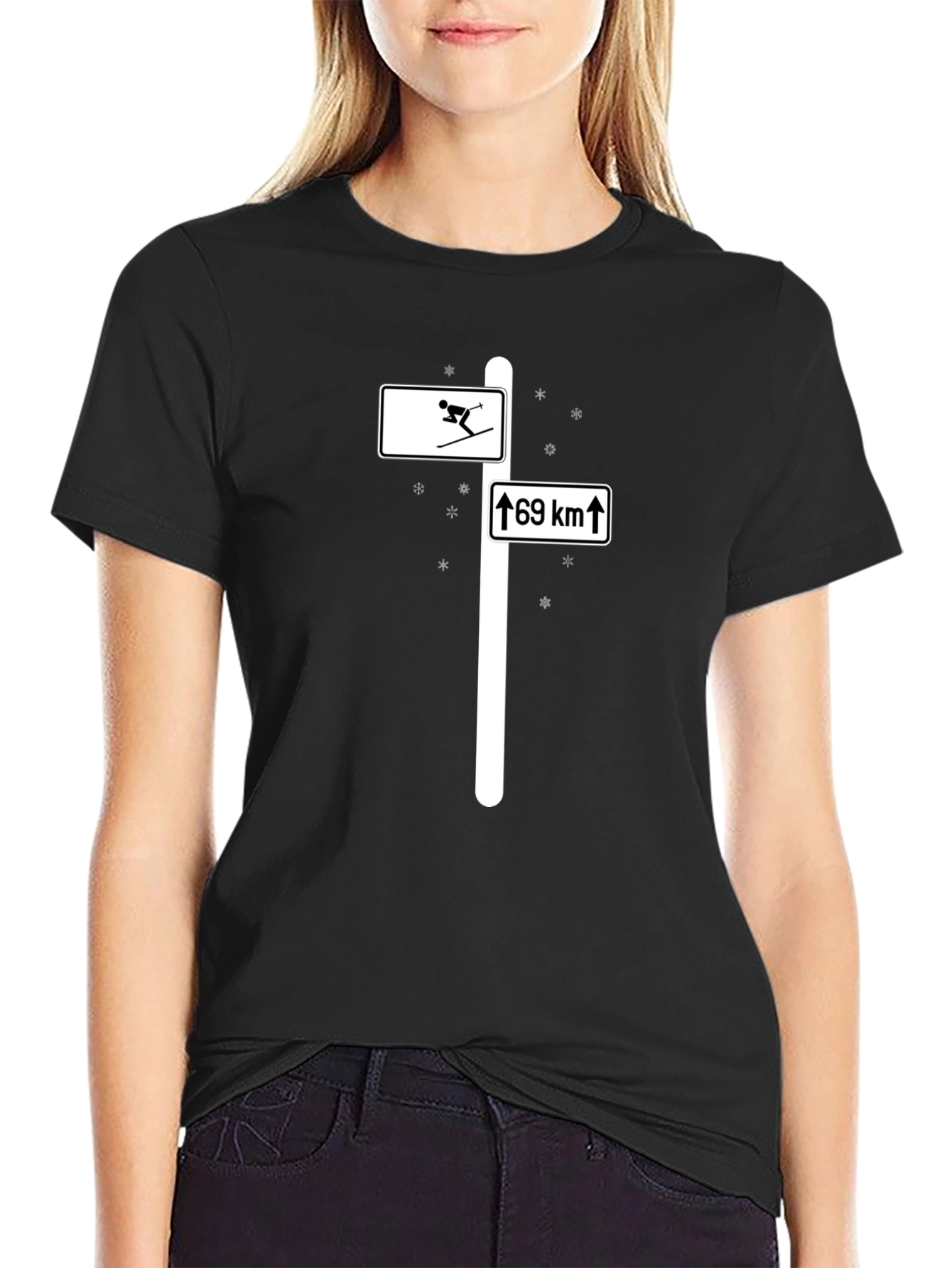 Ski Direction Funny Novelty T-Shirt