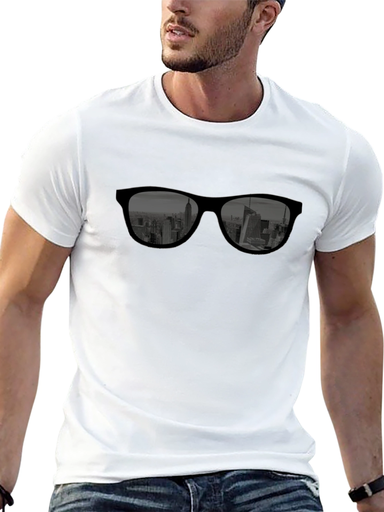 Cool Cityscape Sunglasses Graphic T-Shirt