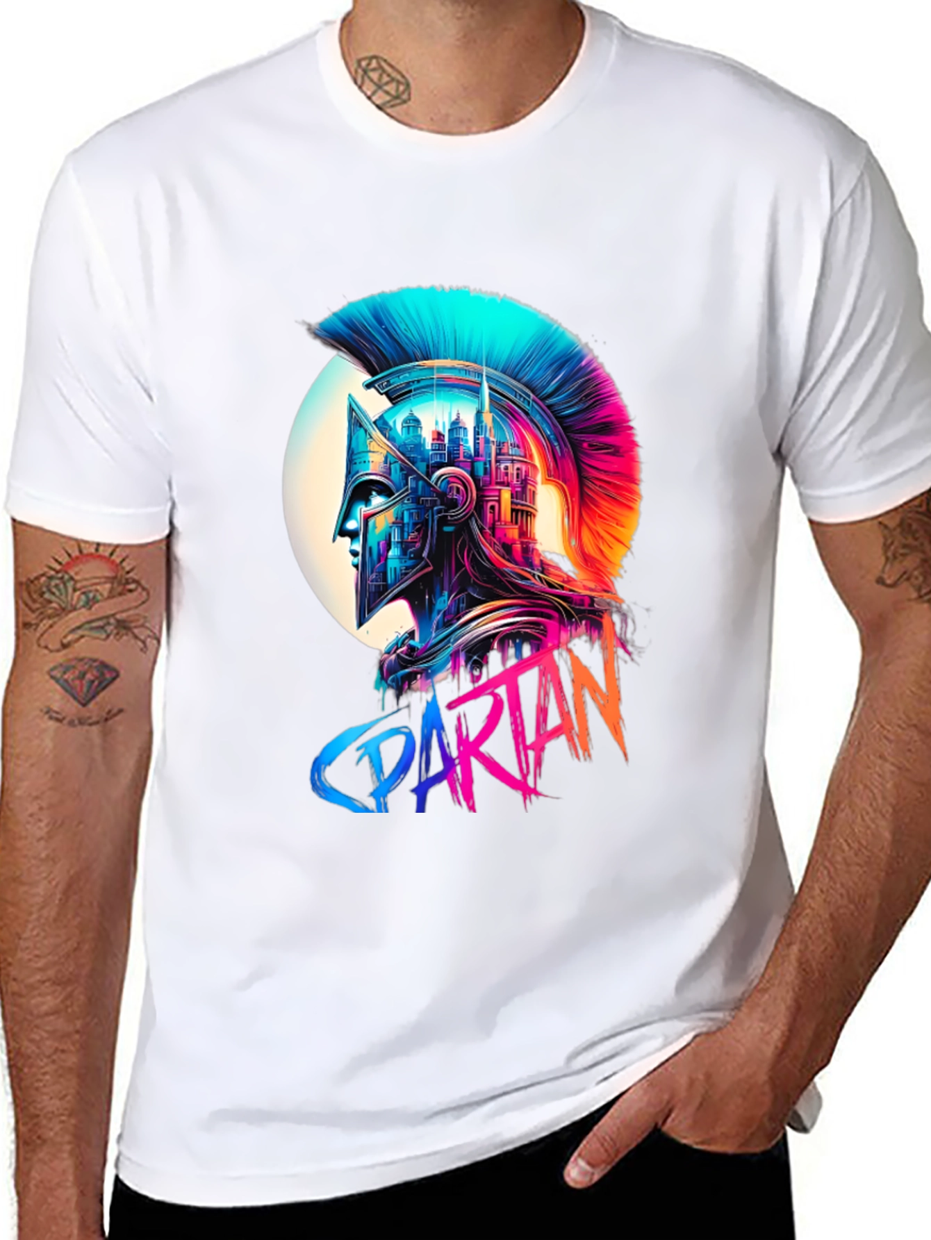 Spartan Warrior Helmet Graphic T-Shirt