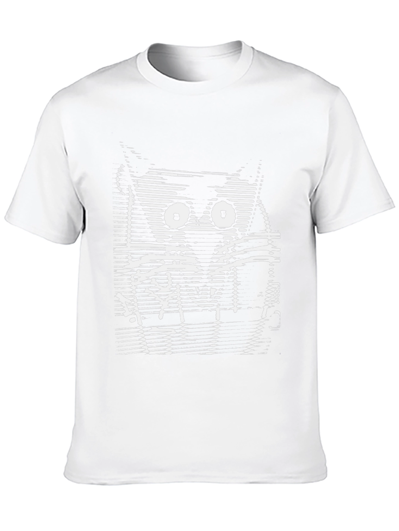 Abstract Cat Graphic Print Black T-Shirt