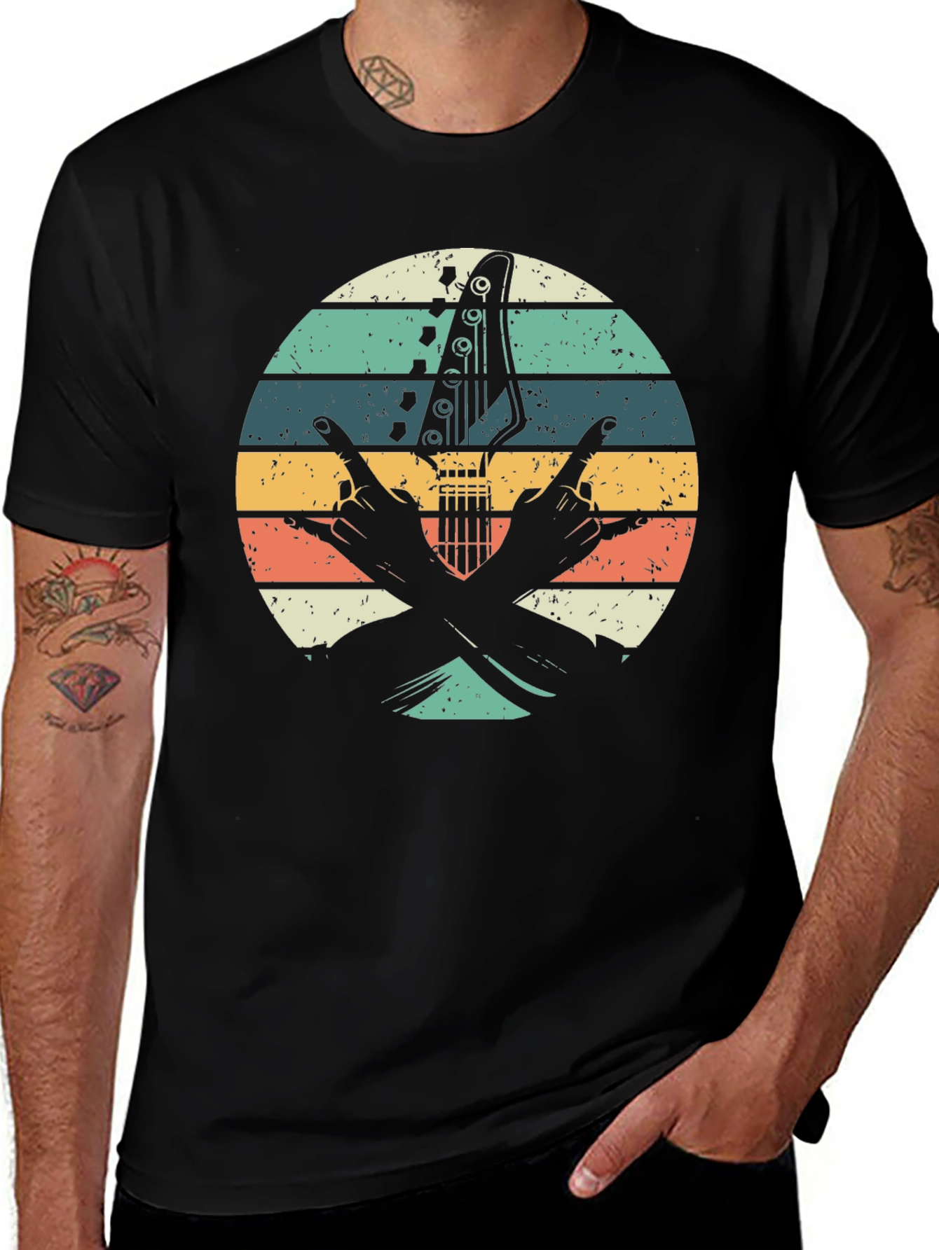 Retro Rock Guitar T-Shirt - Music Lover Tee