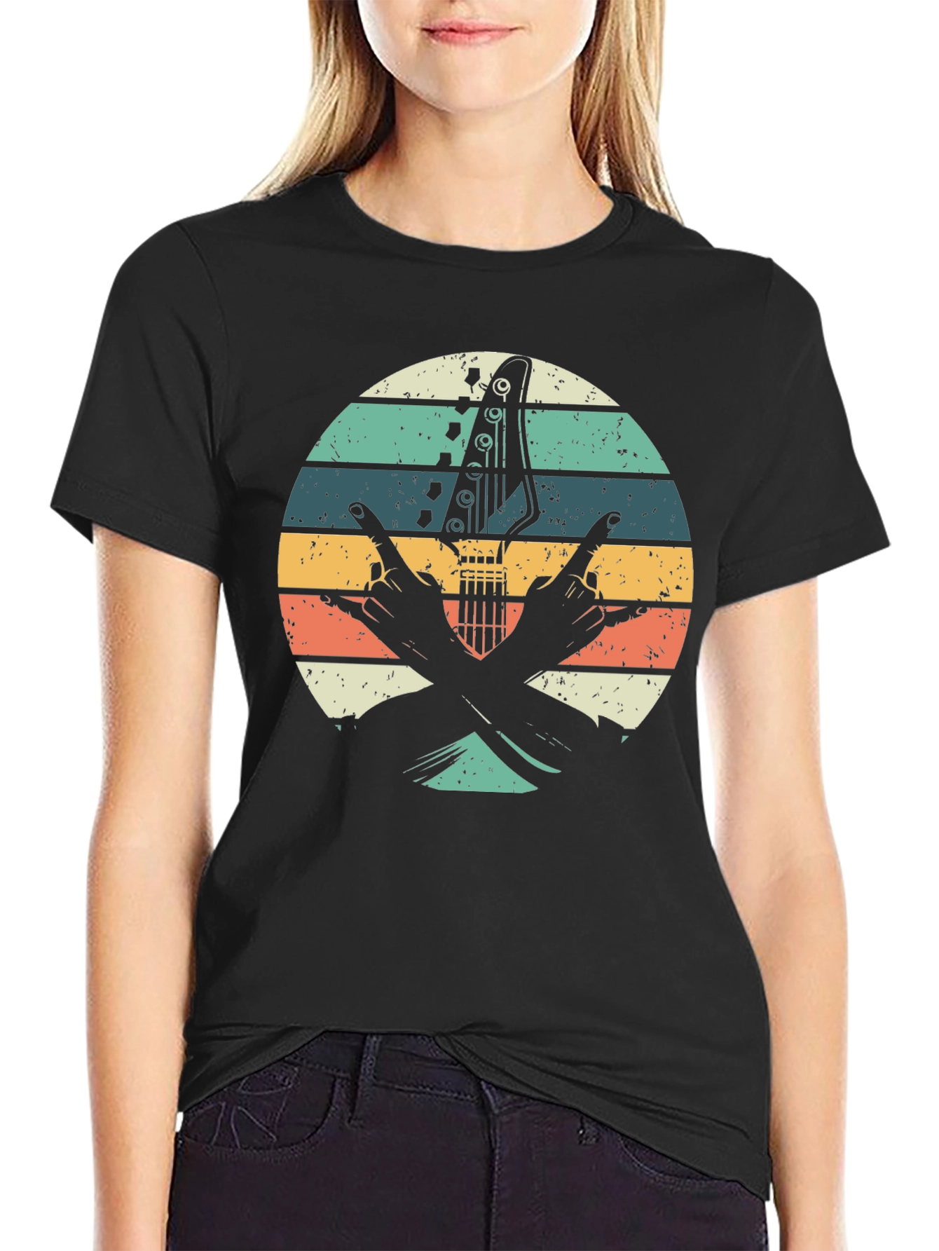 Retro Rock Guitar T-Shirt - Music Lover Tee