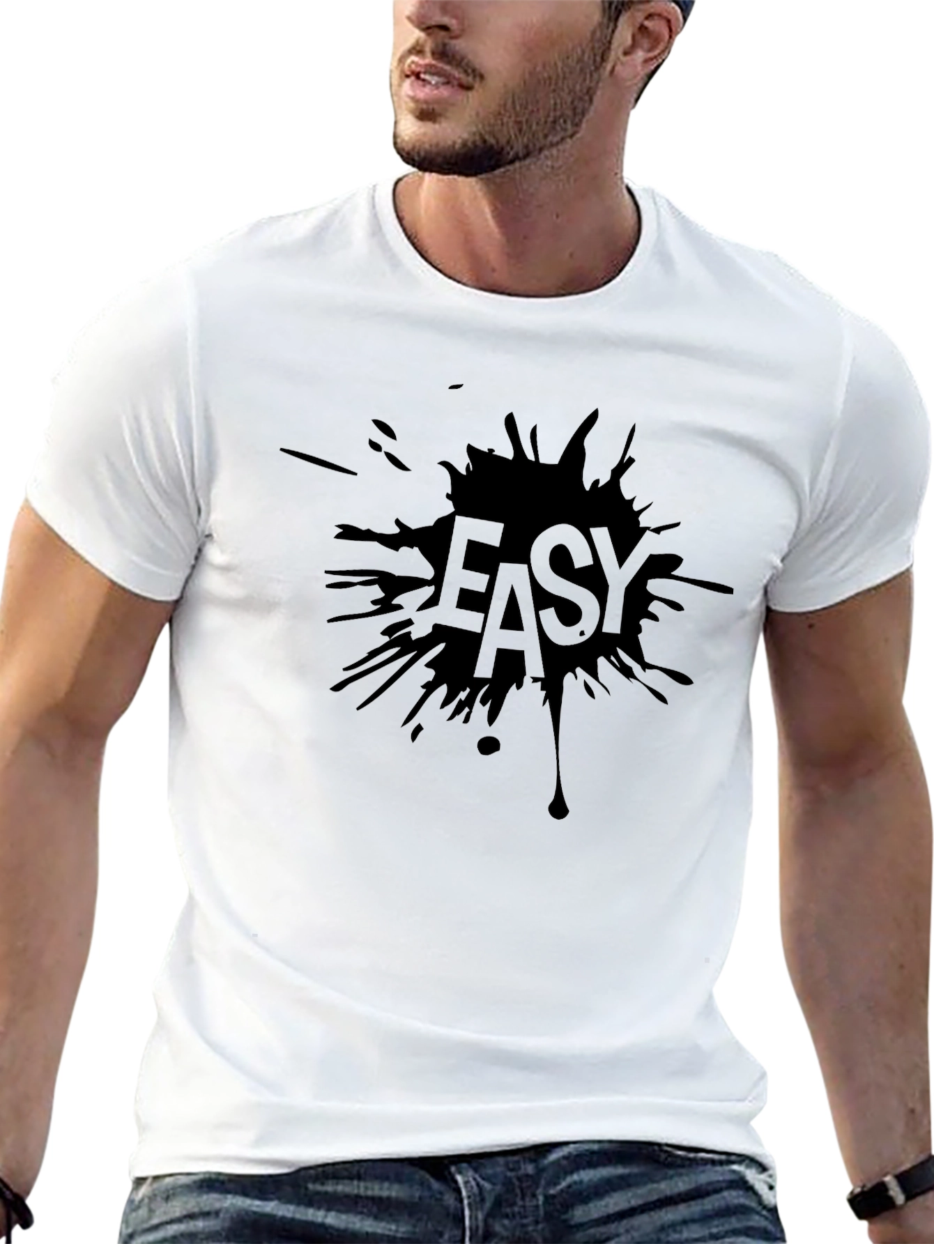 Easy Graphic Black T-Shirt for Men