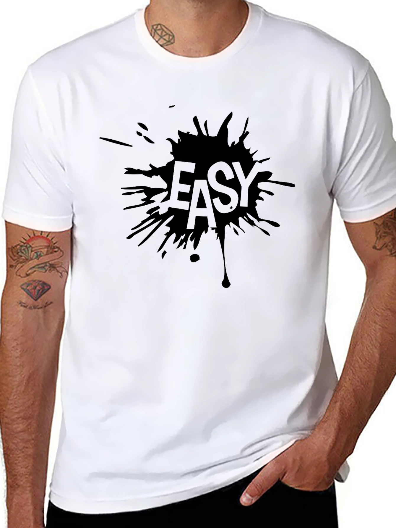 Easy Graphic Black T-Shirt for Men