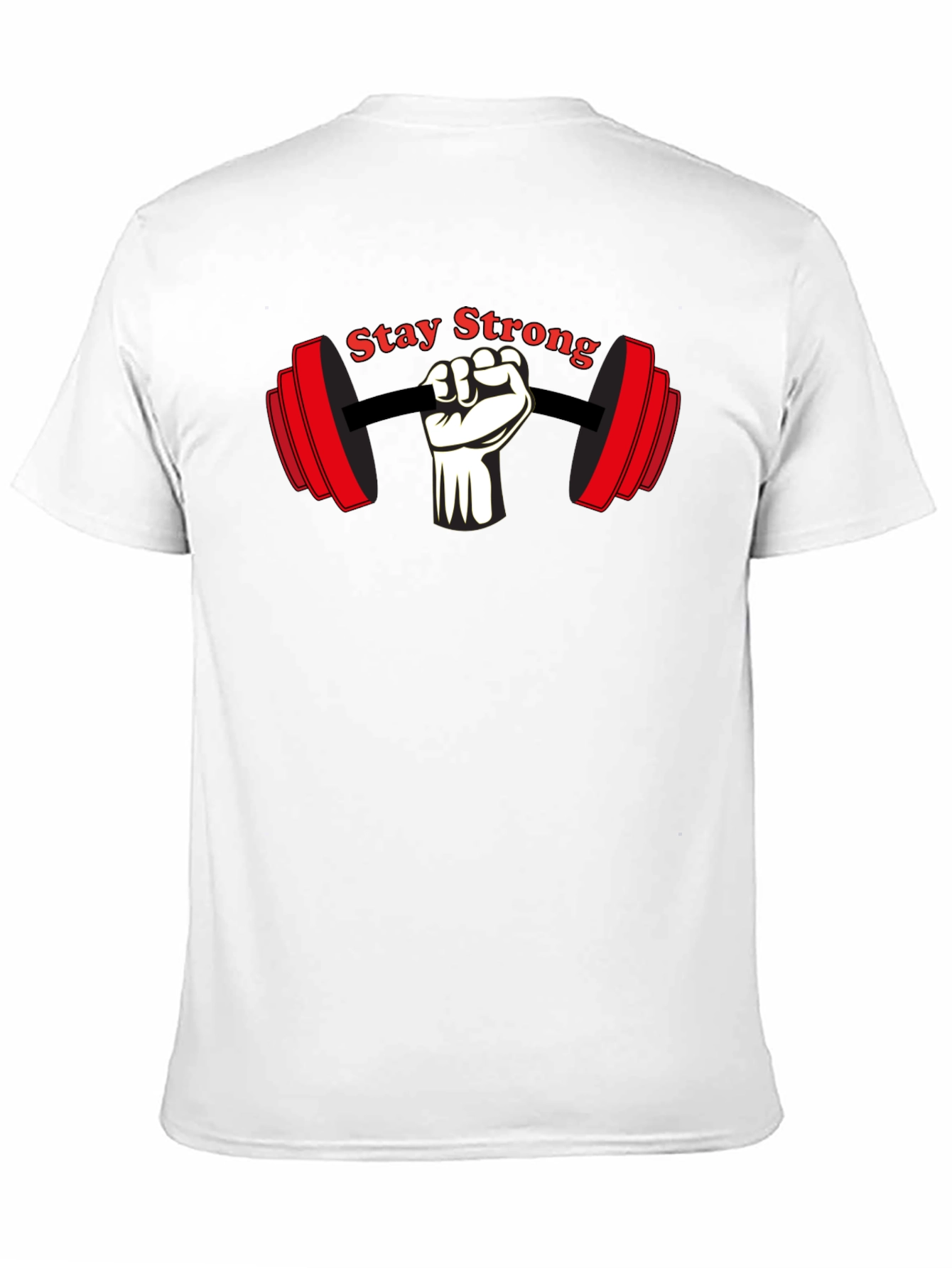 Stay Strong Gym T-Shirt Black Cotton Short Sleeve