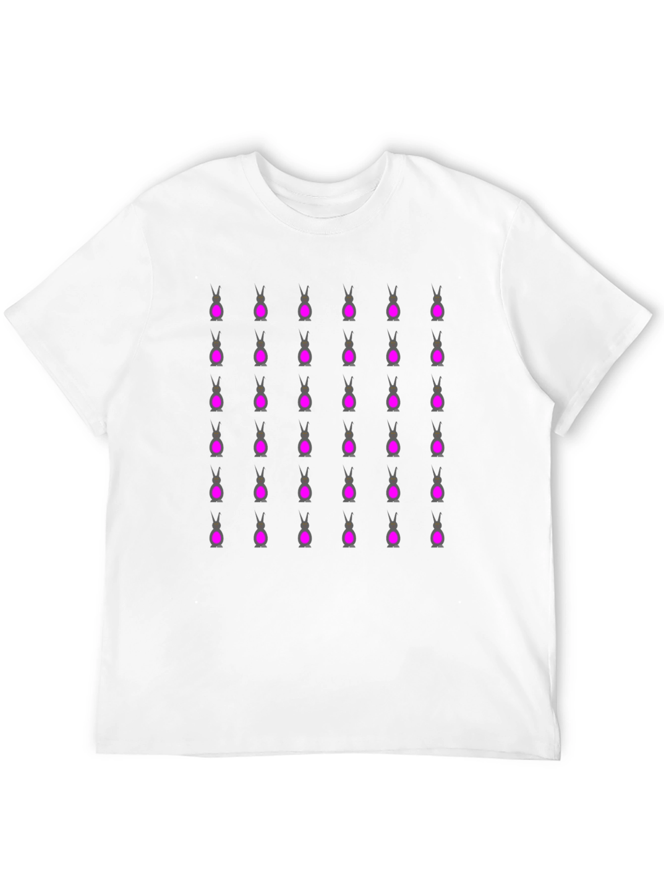 Novelty Bunny Pattern Black T-Shirt