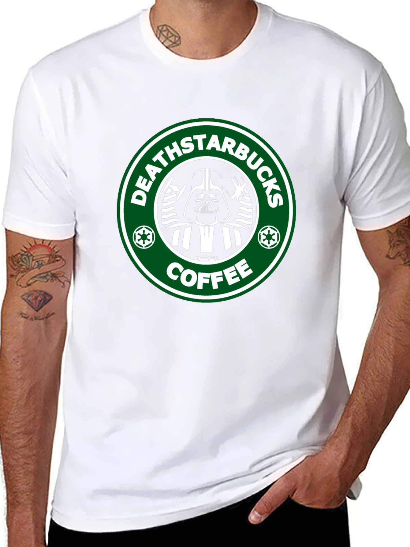Deathstarbucks Coffee Graphic T-Shirt