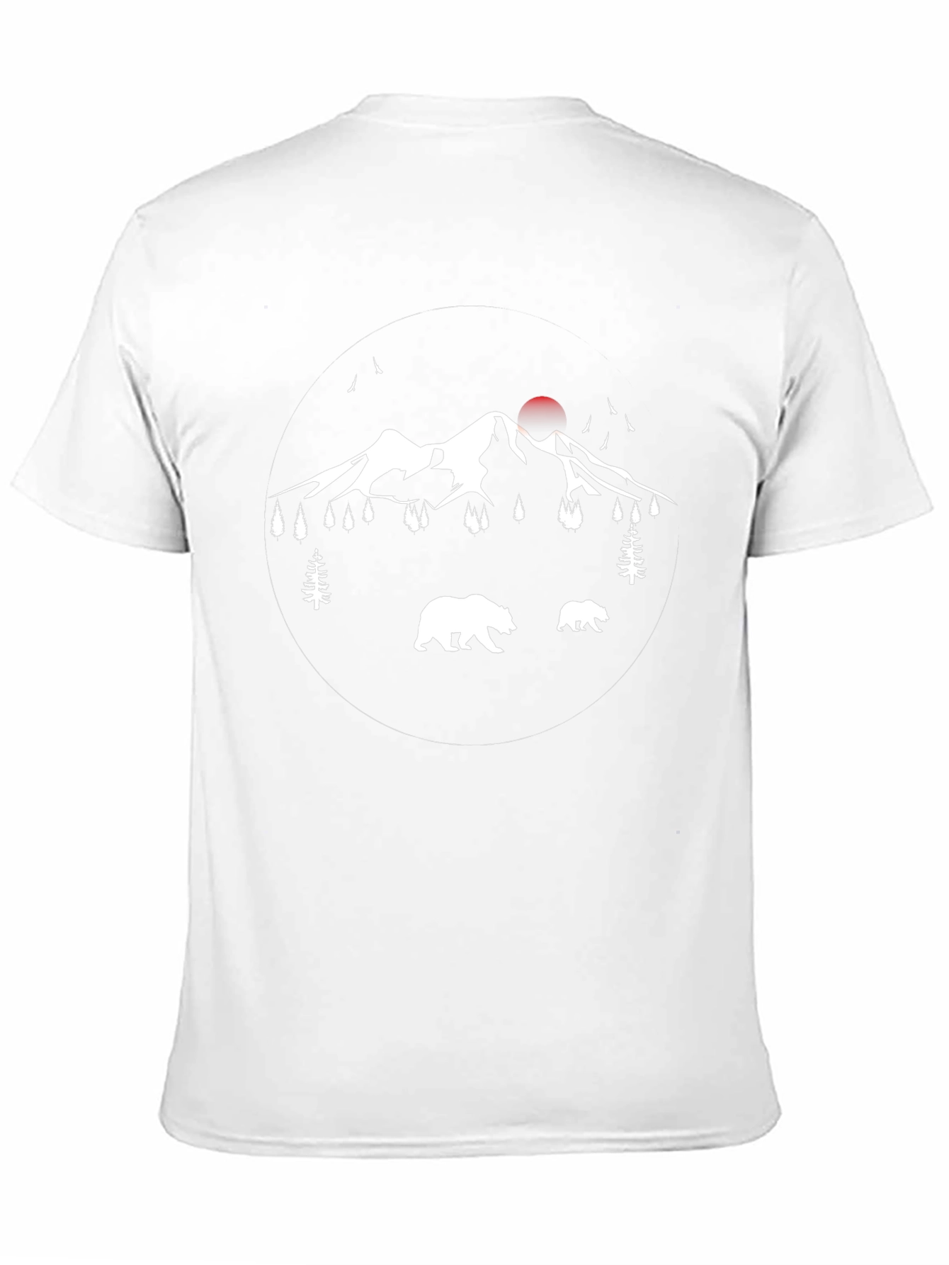 Mountain Bear Graphic Tee - Black Cotton Casual T-Shirt