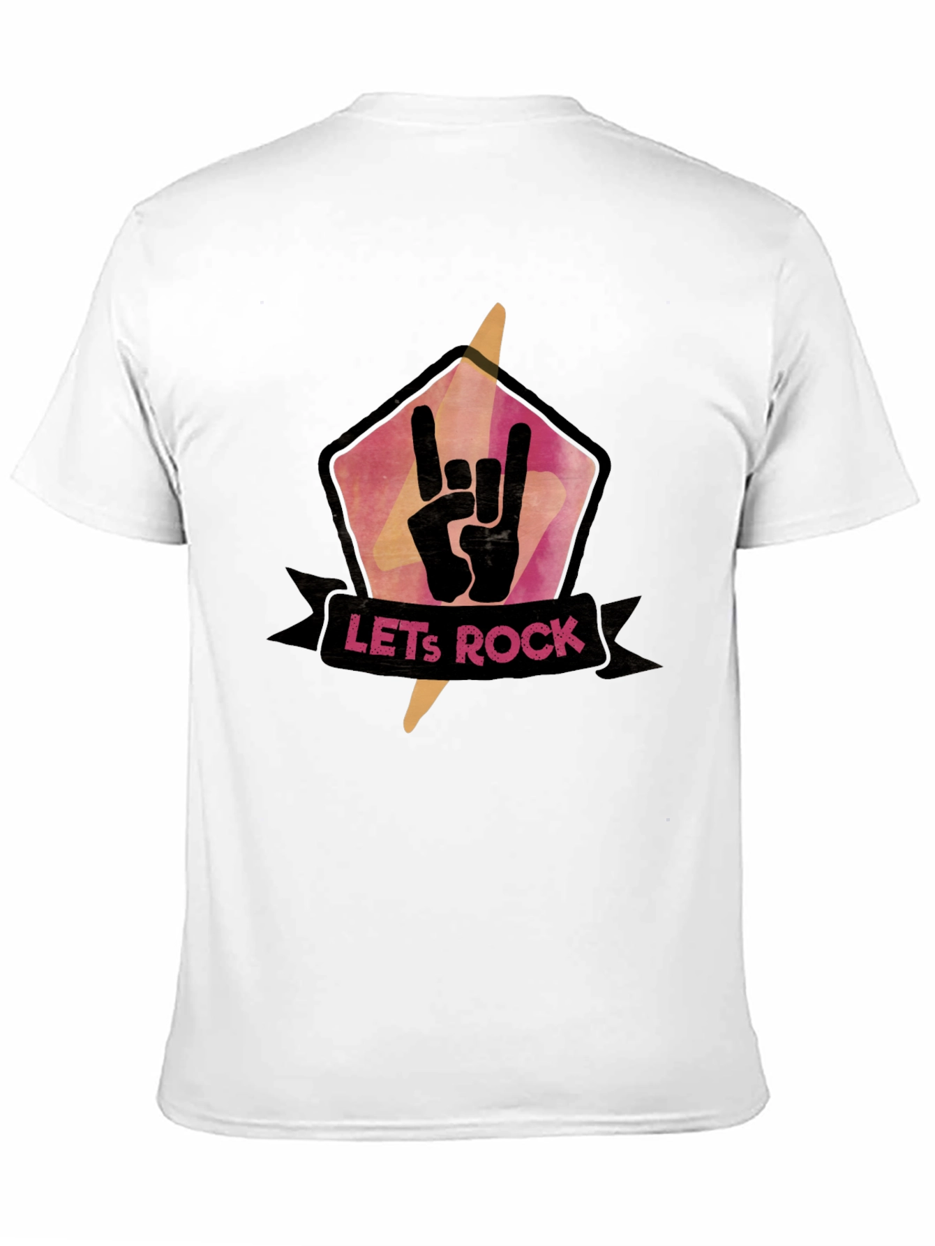 Lets Rock Graphic Tee - Black Cotton T-Shirt