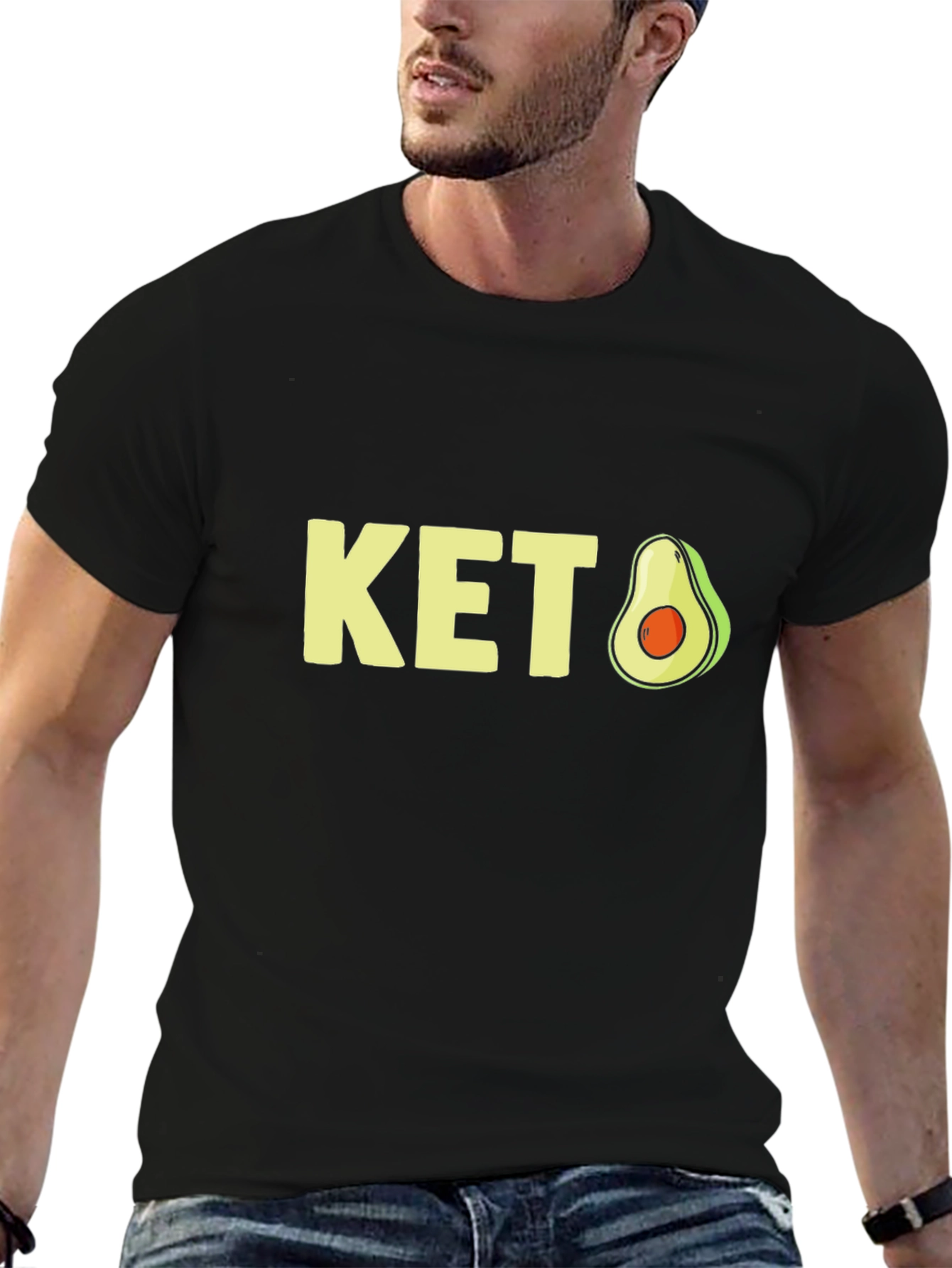 Keto Avocado Graphic Tee - Black