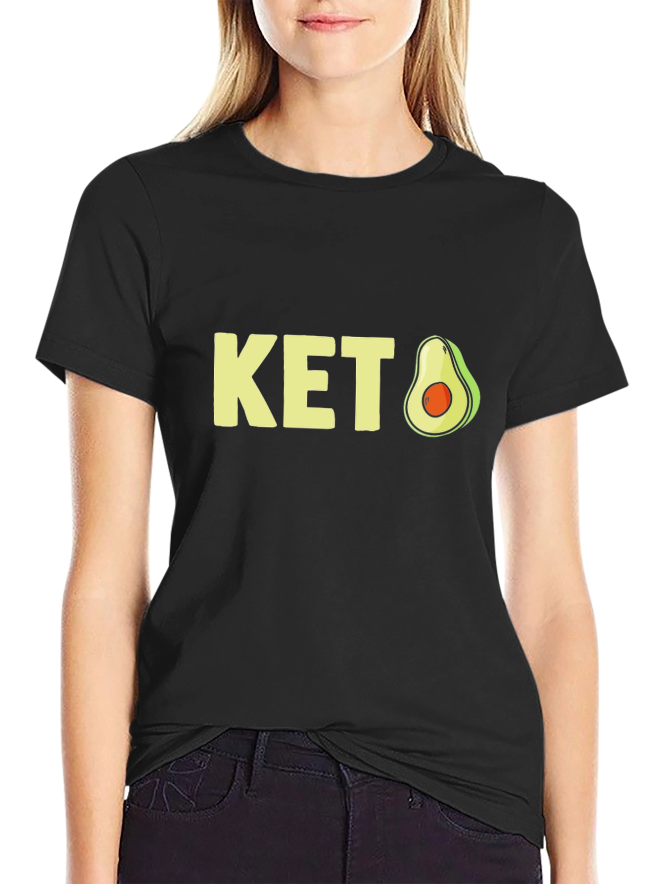 Keto Avocado Graphic Tee - Black
