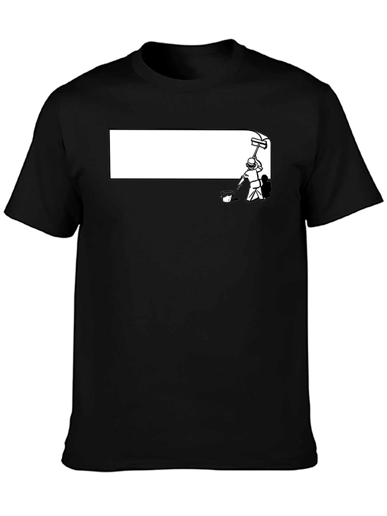 Painter Graphic Tee - Black Cotton Crewneck T-Shirt