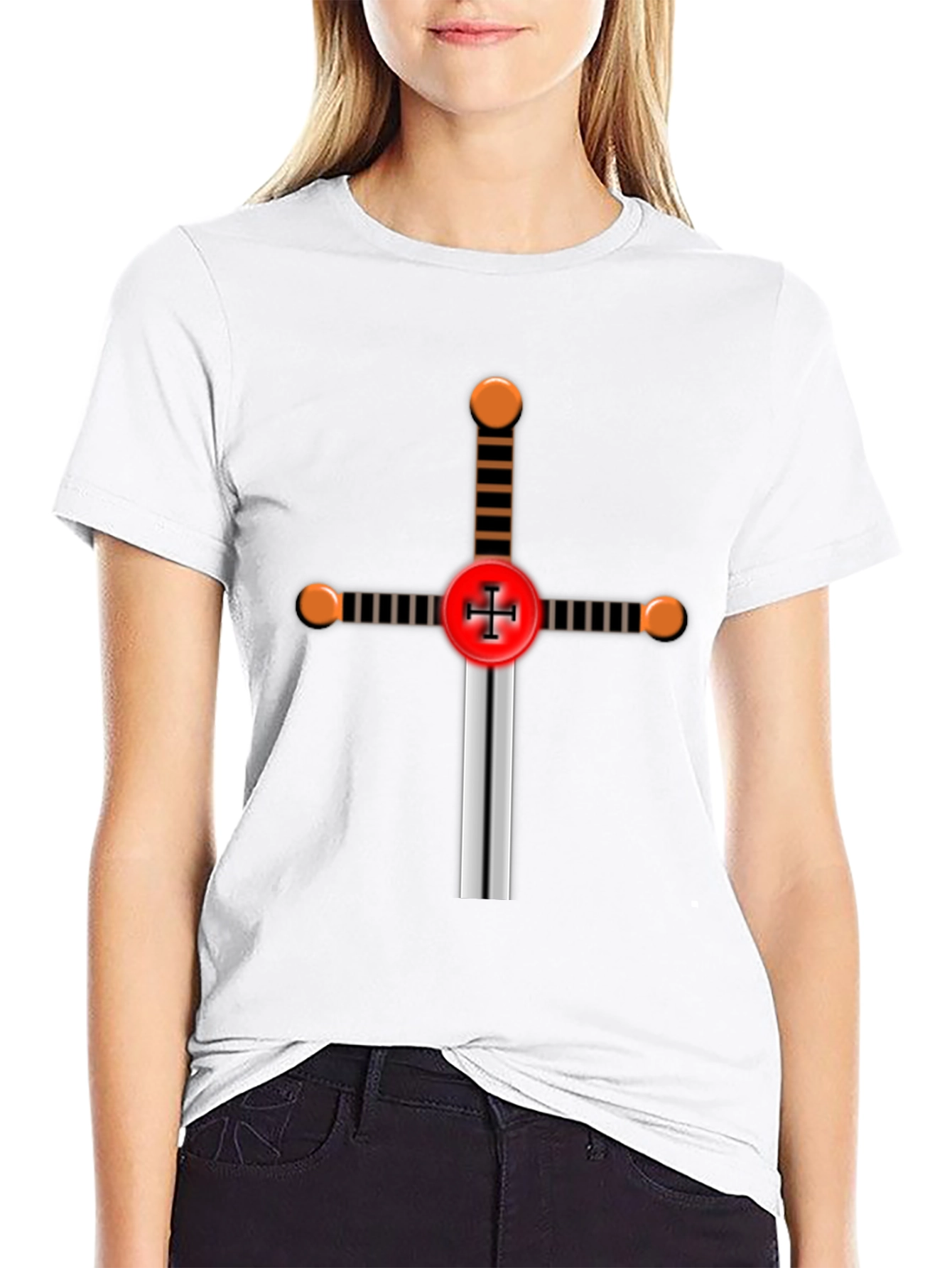 Crusader Knight Sword Graphic T-Shirt