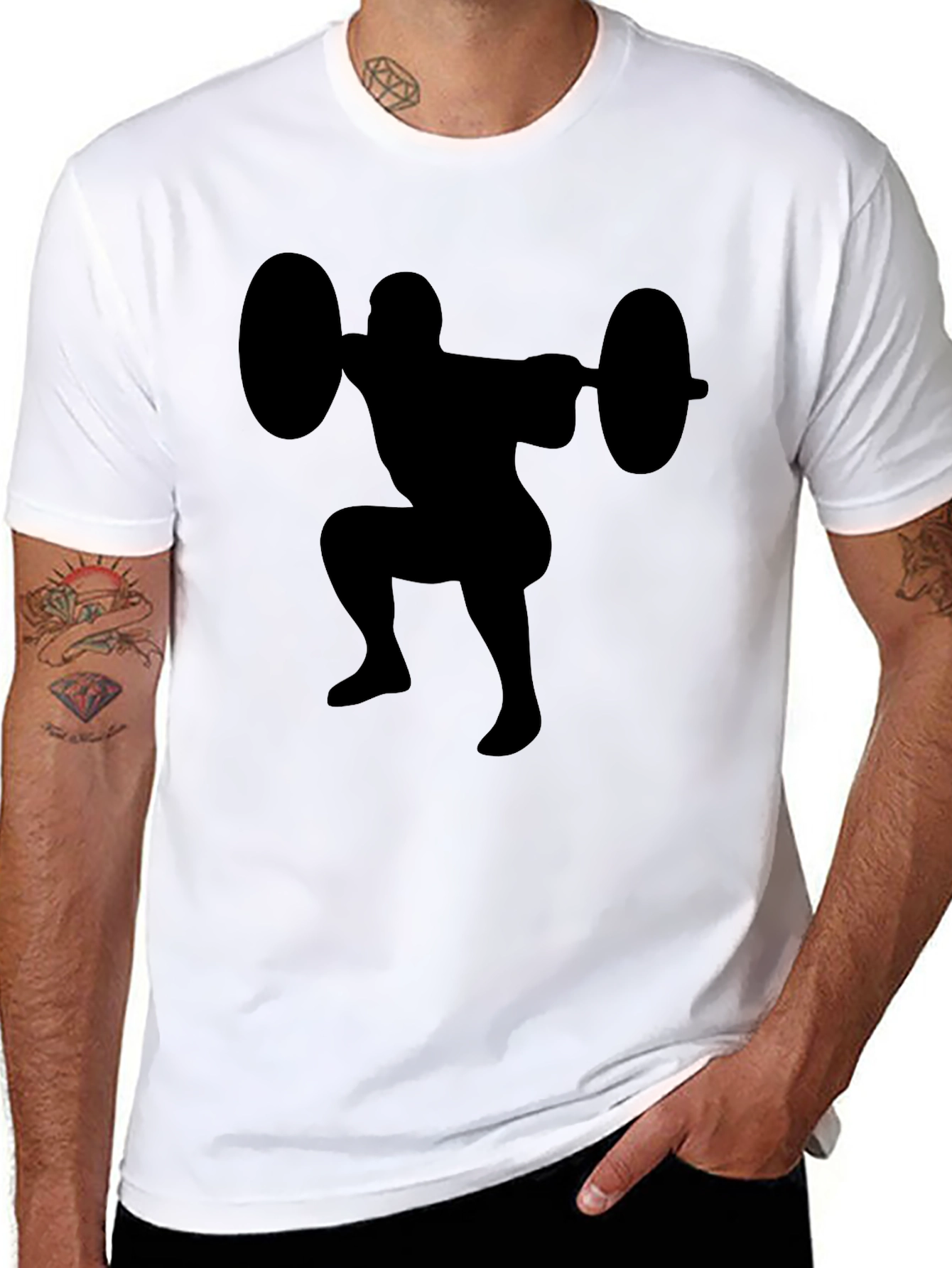 Weightlifter Squat Black T-Shirt