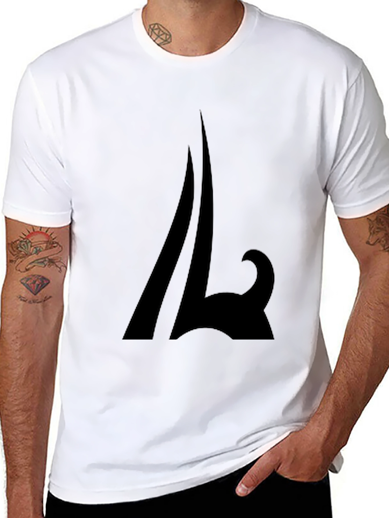 Abstract Graphic Black T-Shirt - Casual Style