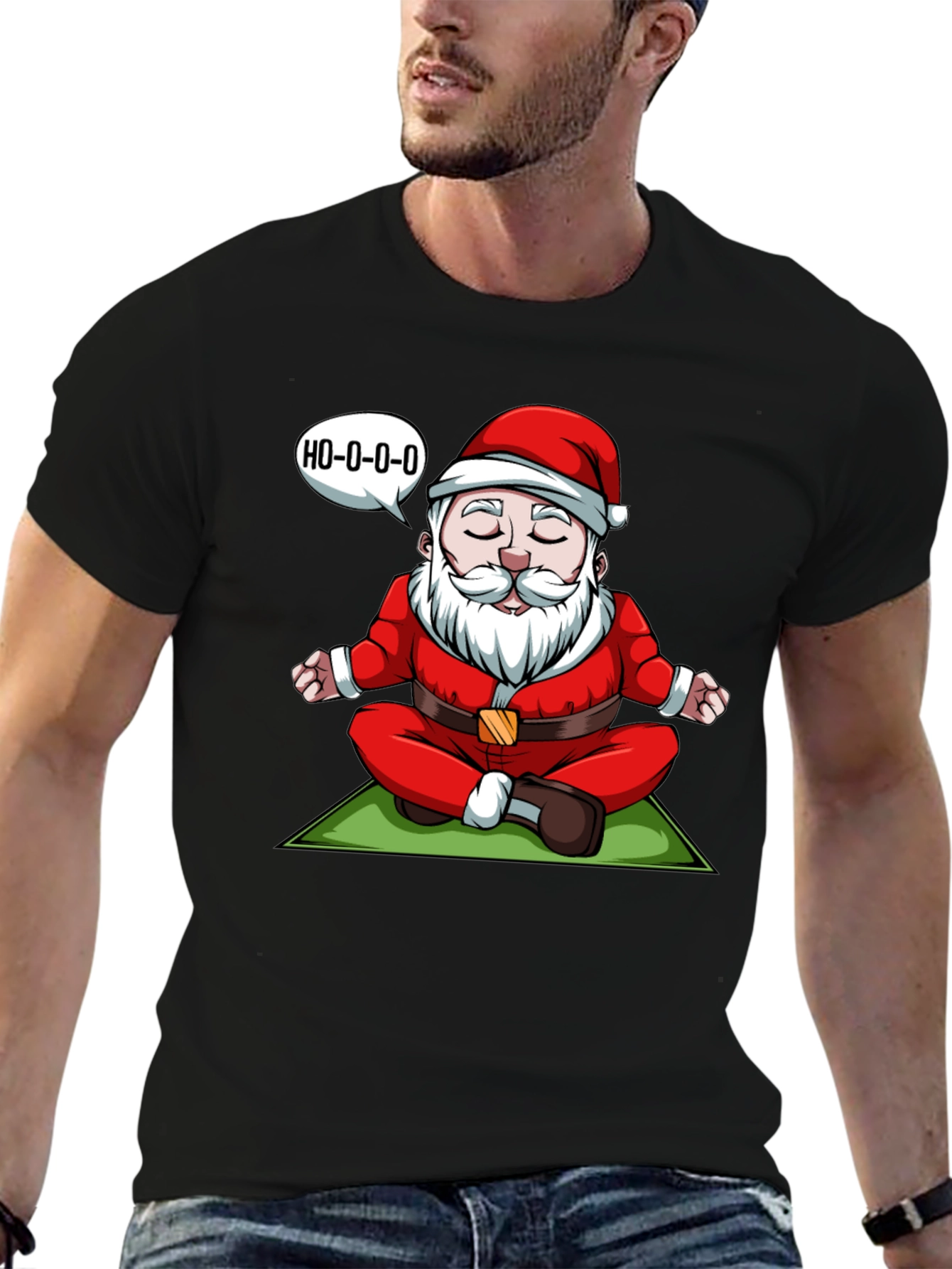 Zen Santa T-Shirt - Meditating Santa Ho-o-o-o