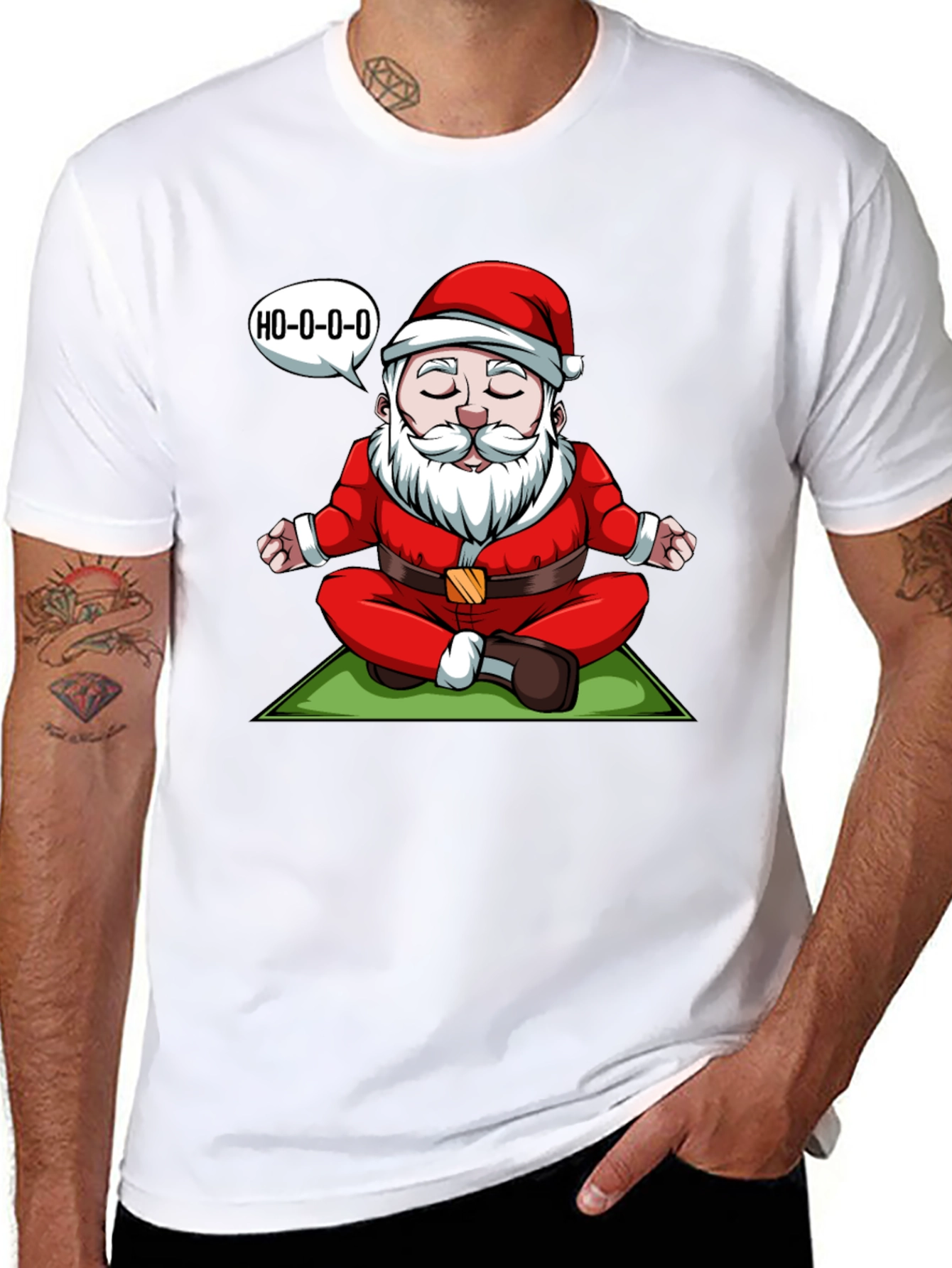 Zen Santa T-Shirt - Meditating Santa Ho-o-o-o