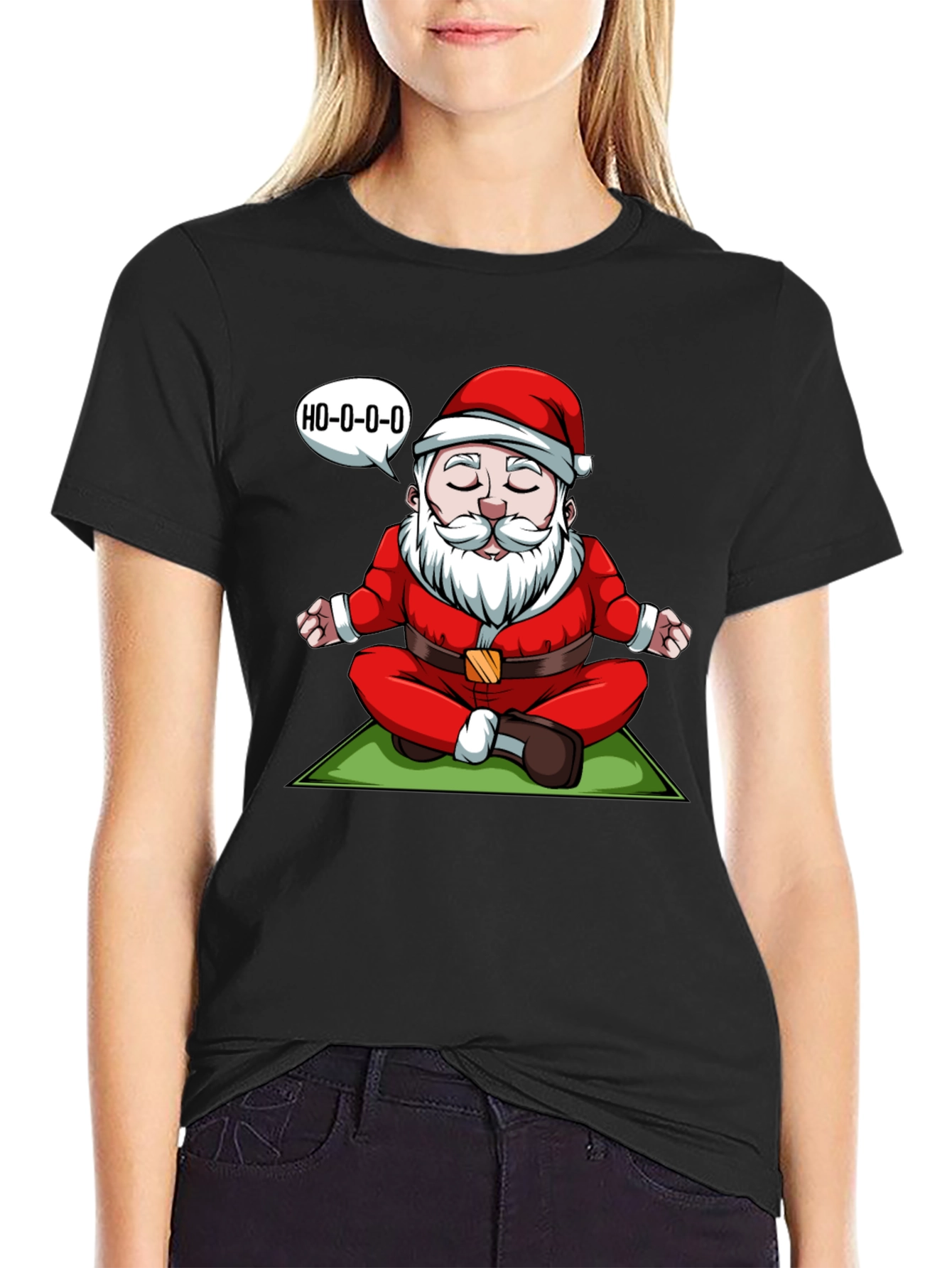 Zen Santa T-Shirt - Meditating Santa Ho-o-o-o