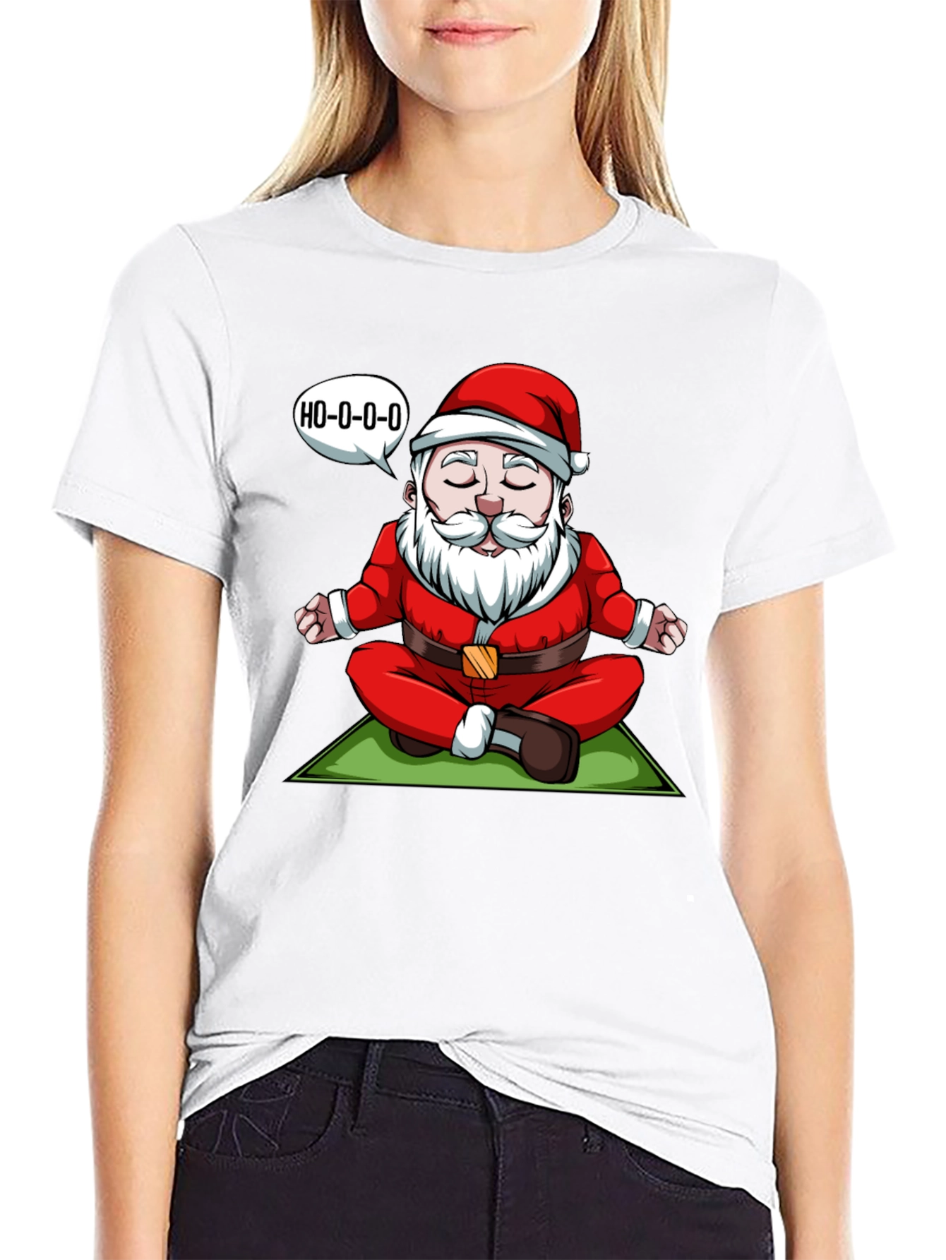 Zen Santa T-Shirt - Meditating Santa Ho-o-o-o