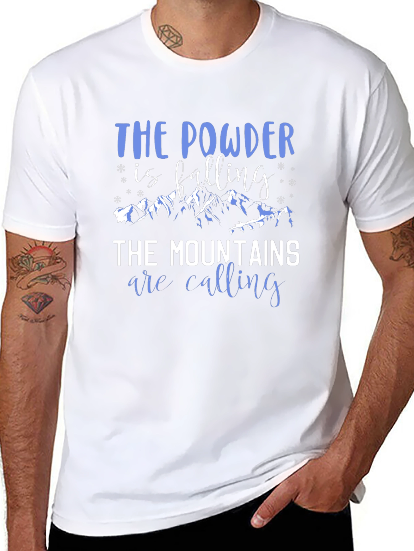Powder & Mountains Black Graphic Tee