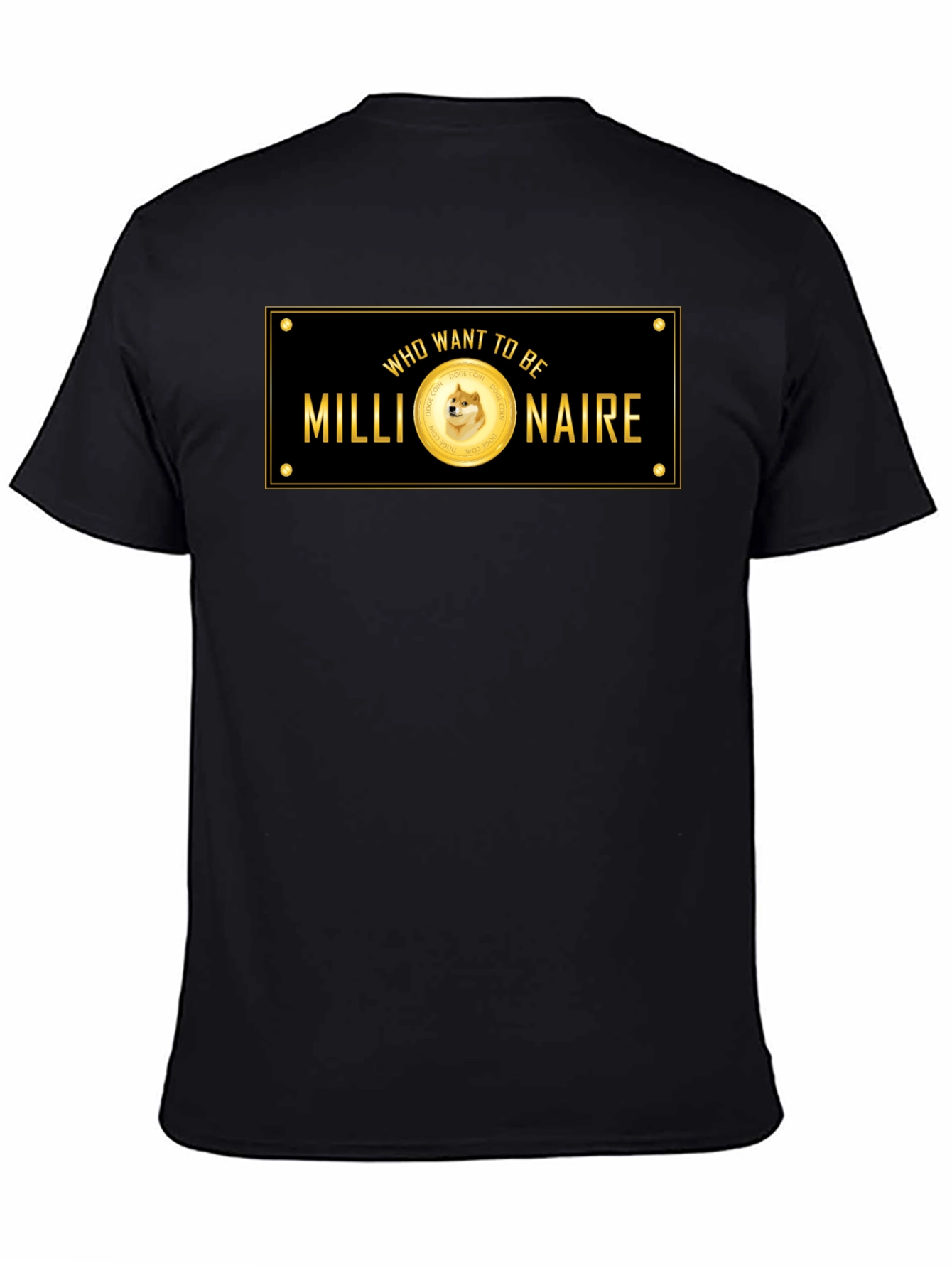 Dogecoin Millionaire Black T-Shirt