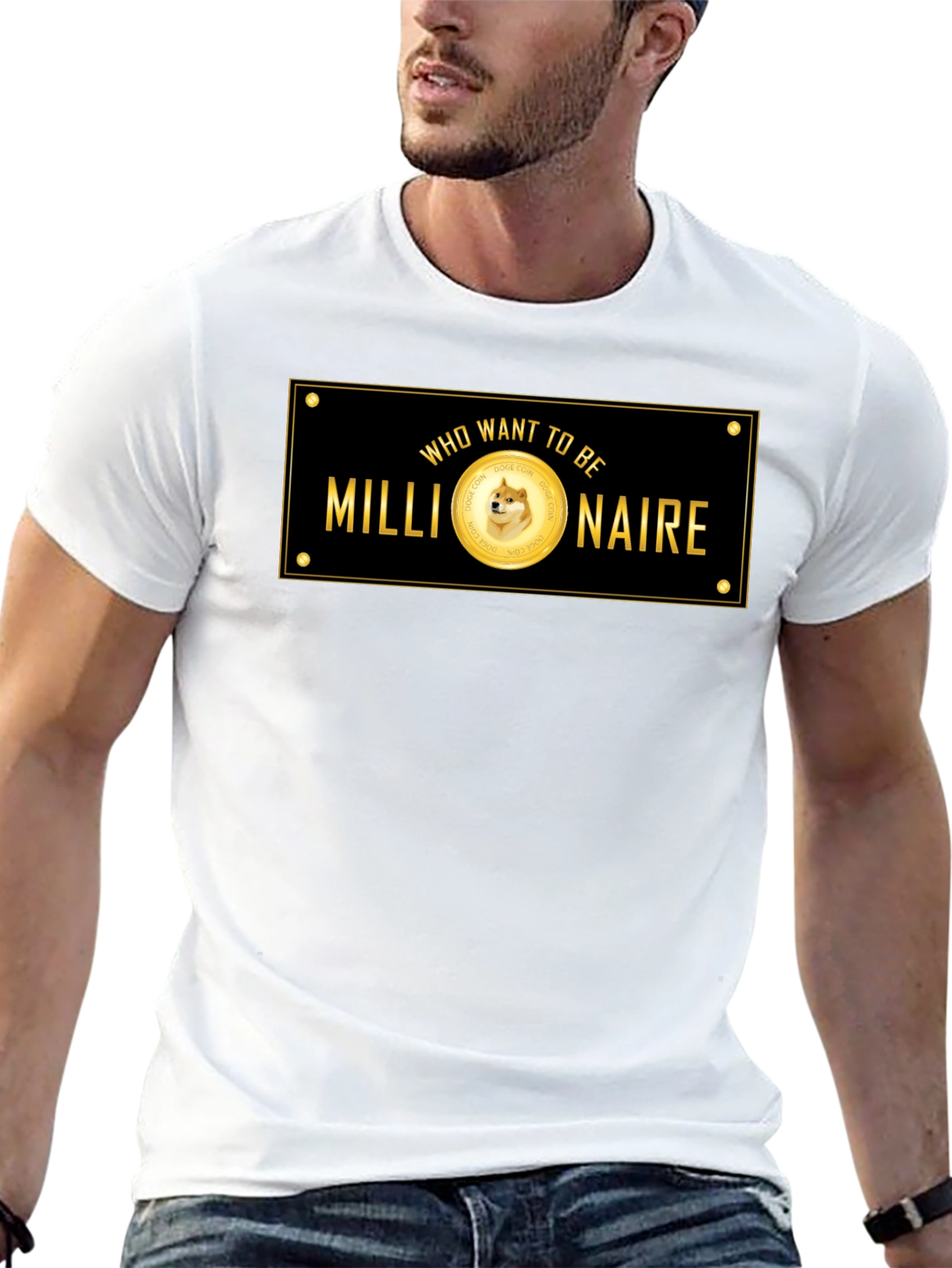 Dogecoin Millionaire Black T-Shirt