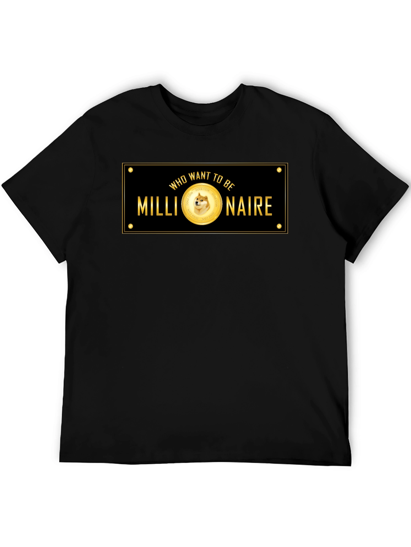 Dogecoin Millionaire Black T-Shirt