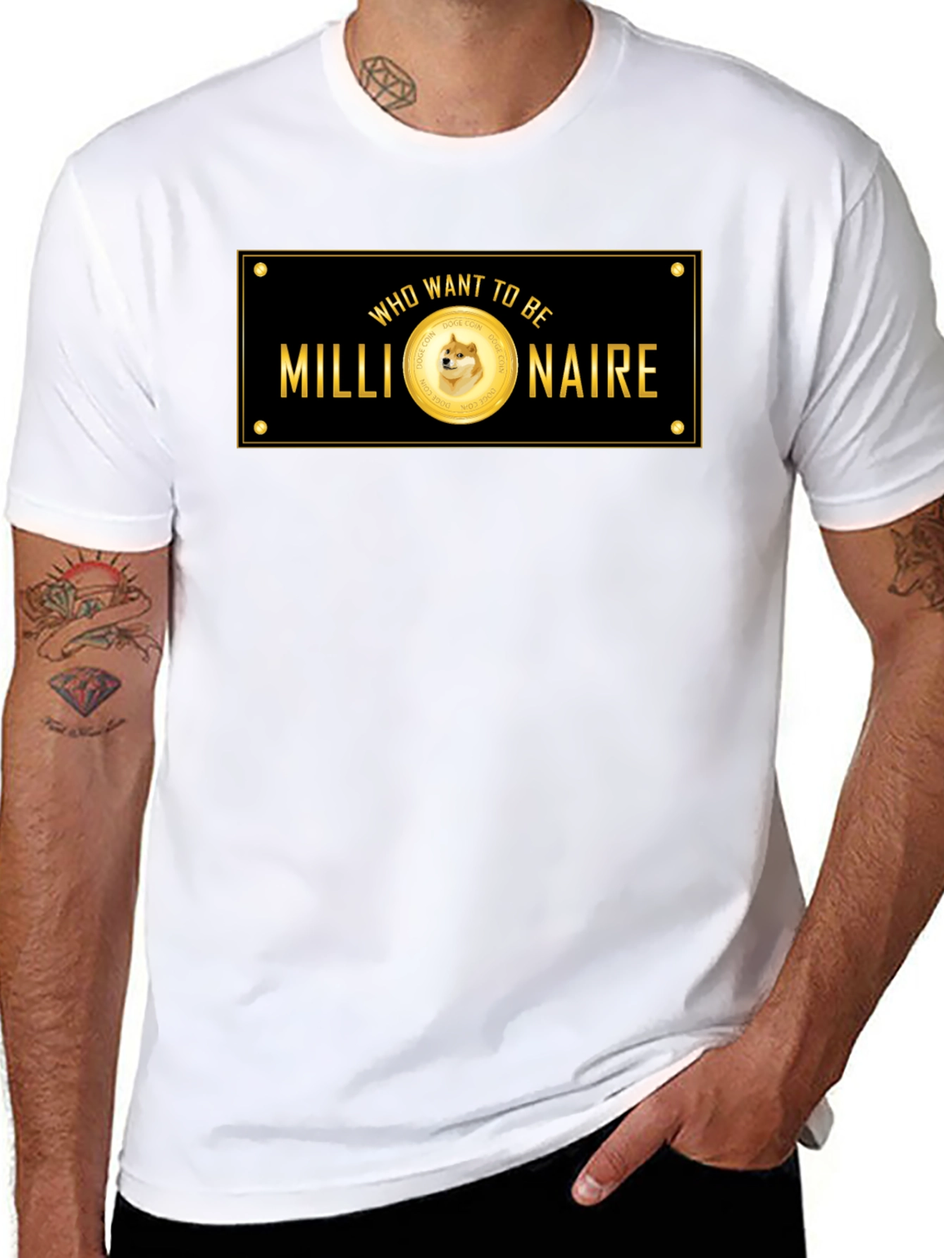 Dogecoin Millionaire Black T-Shirt