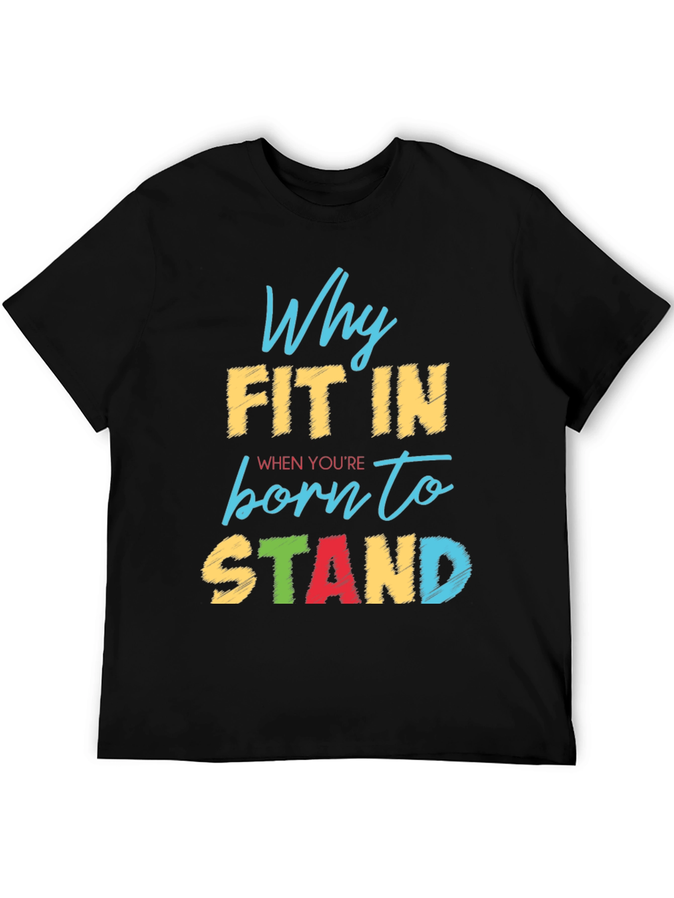 Why Fit In Black Graphic Tee