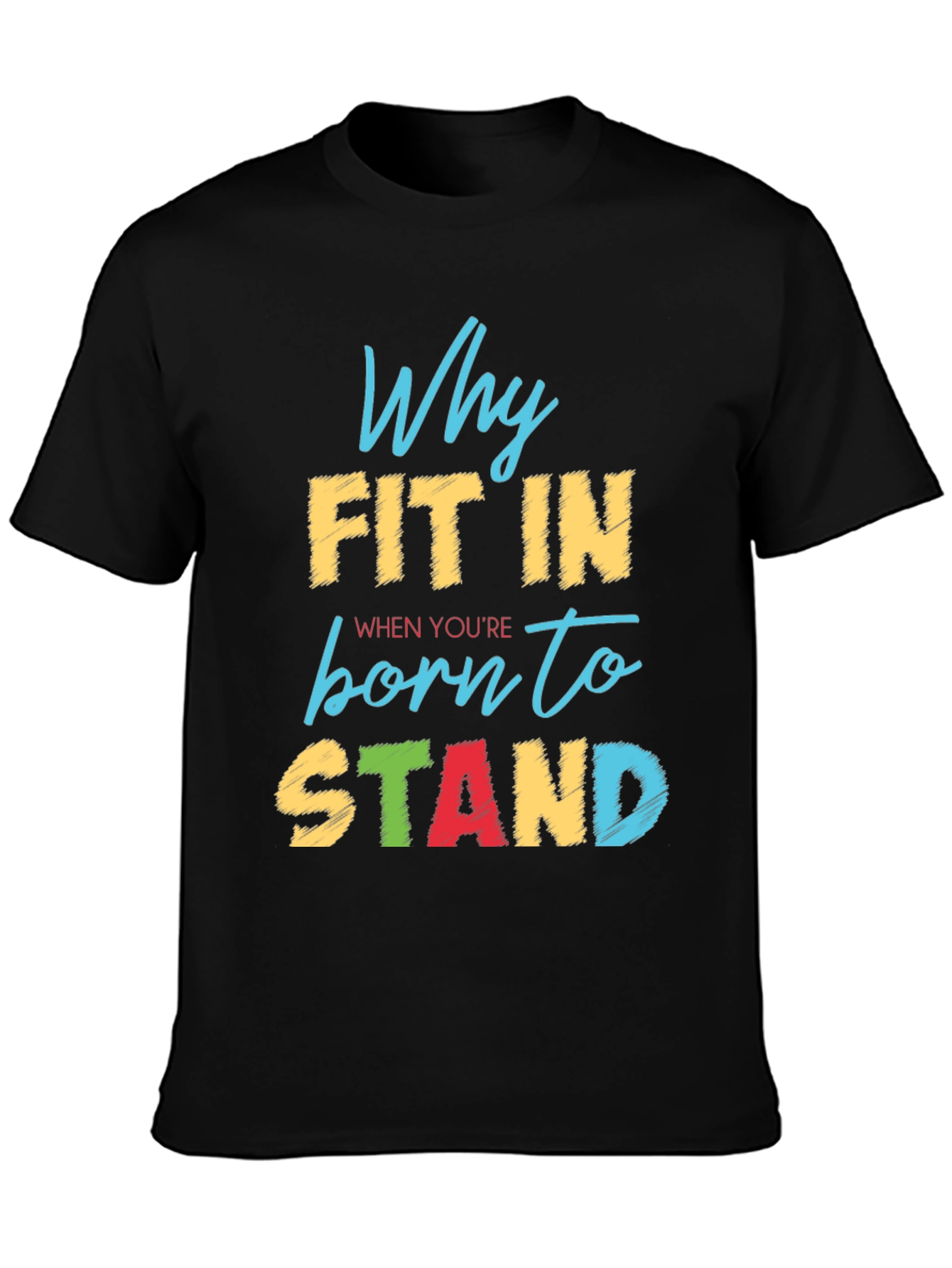 Why Fit In Black Graphic Tee
