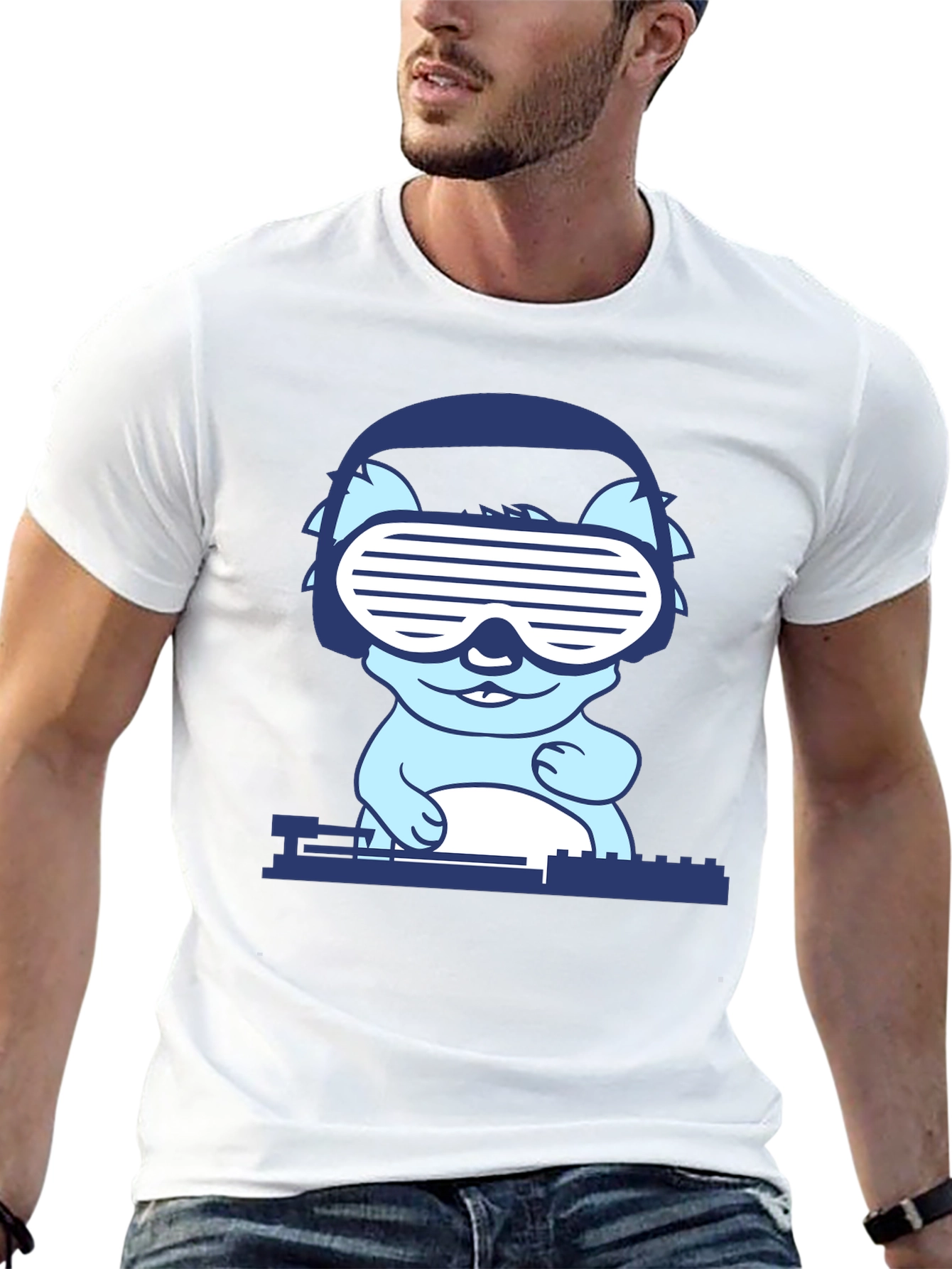 DJ Cat T-Shirt - Cool Party Animal Tee